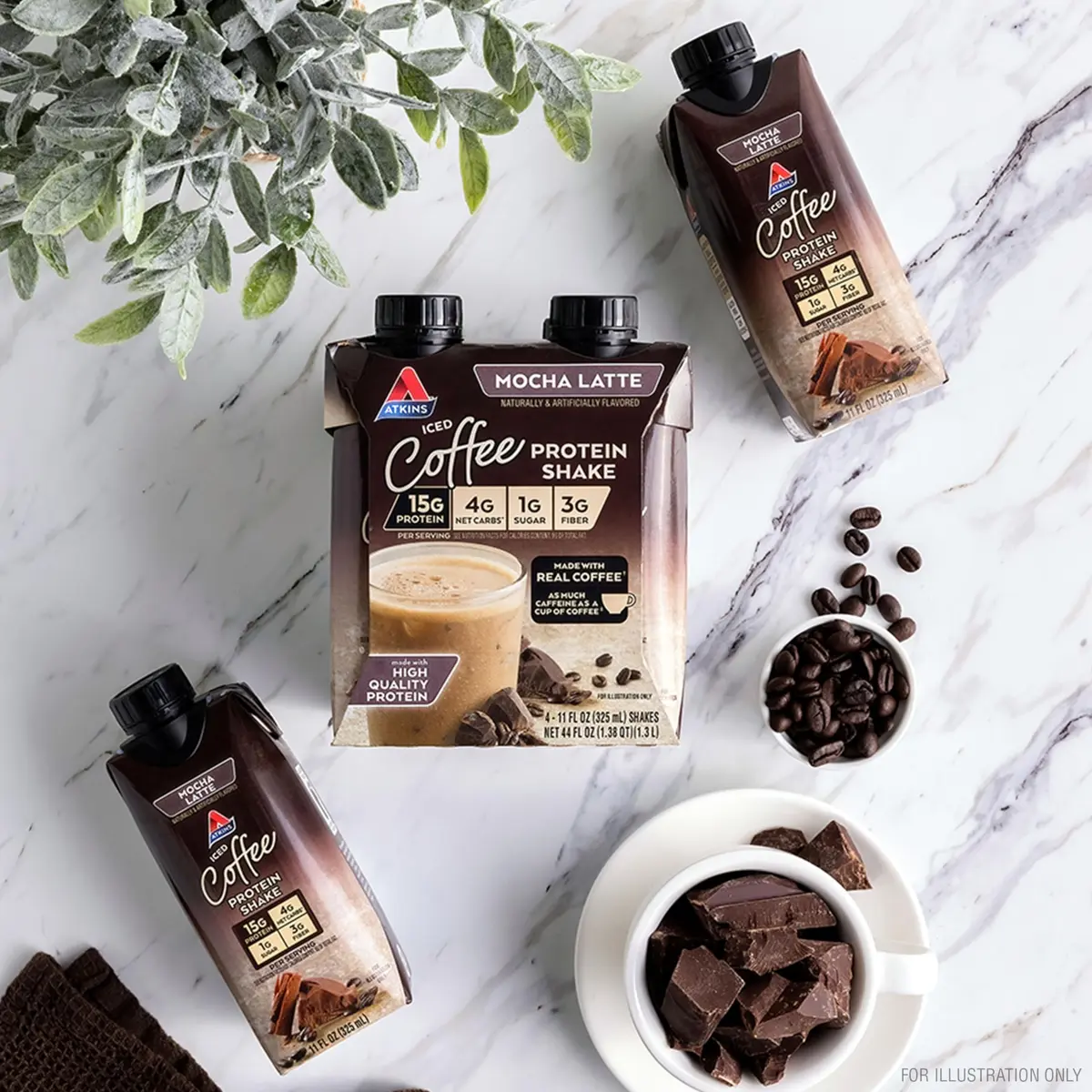 Atkins Mocha Latte Iced Coffee Protein Shake 264ml (8.95 Fl Oz) Pack of 24 | 15g Protein, Keto-Friendly - view 5