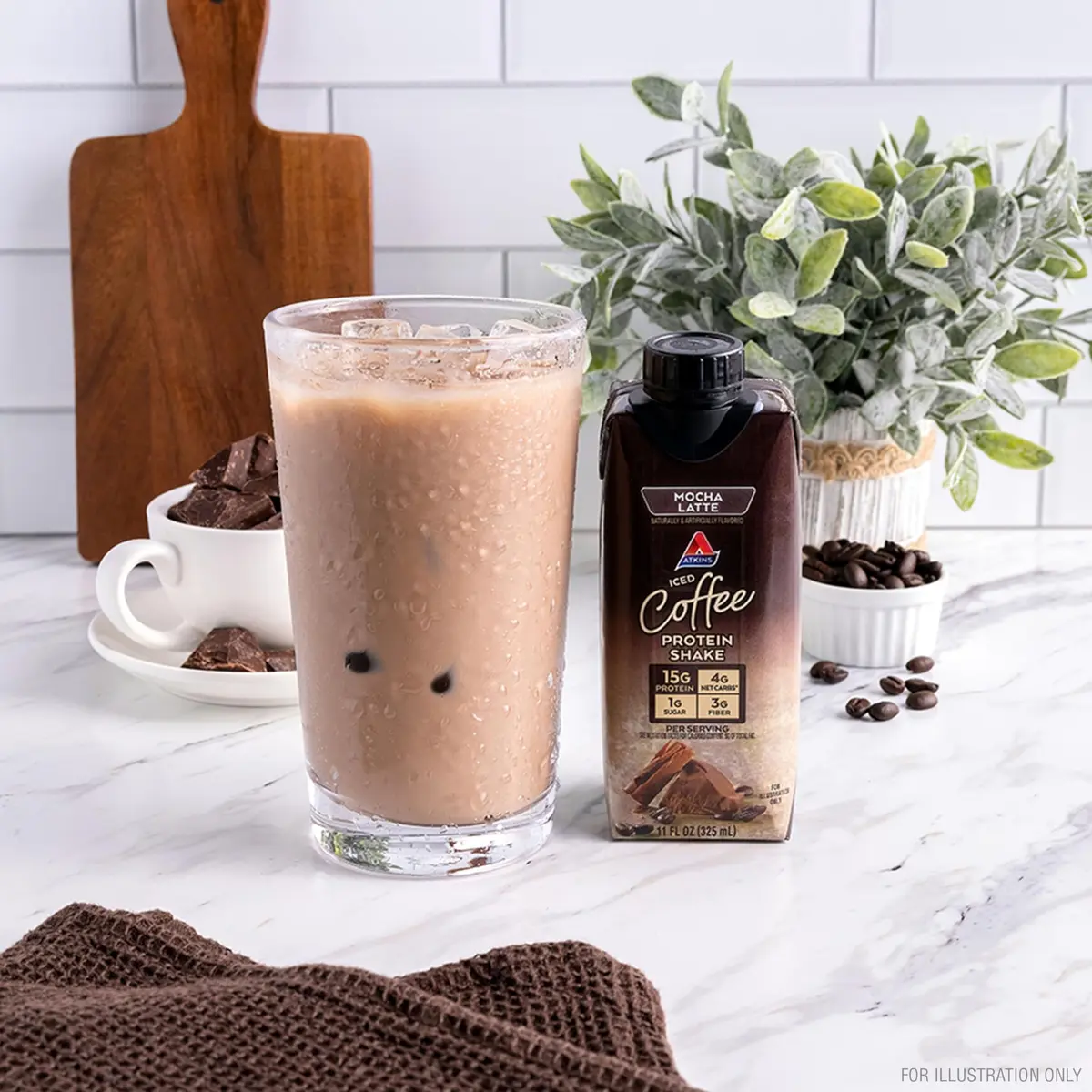 Atkins Mocha Latte Iced Coffee Protein Shake 264ml (8.95 Fl Oz) Pack of 24 | 15g Protein, Keto-Friendly - view 4