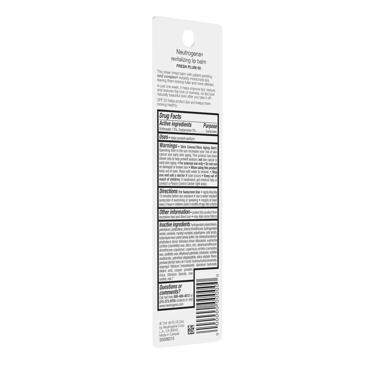 Neutrogena Revitalizing Tinted Lip Balm SPF 20 Sheer Fresh Plum 0.3 oz (0.15 oz Pack of 2) | Hydrates & Improves Lip Texture in 1 Week - view 6