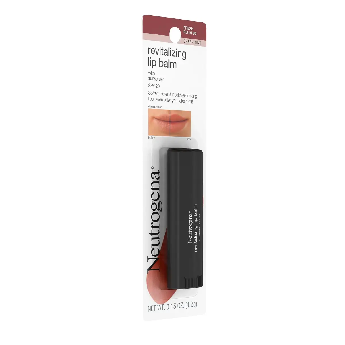 Neutrogena Revitalizing Tinted Lip Balm SPF 20 Sheer Fresh Plum 0.3 oz (0.15 oz Pack of 2) | Hydrates & Improves Lip Texture in 1 Week - view 3