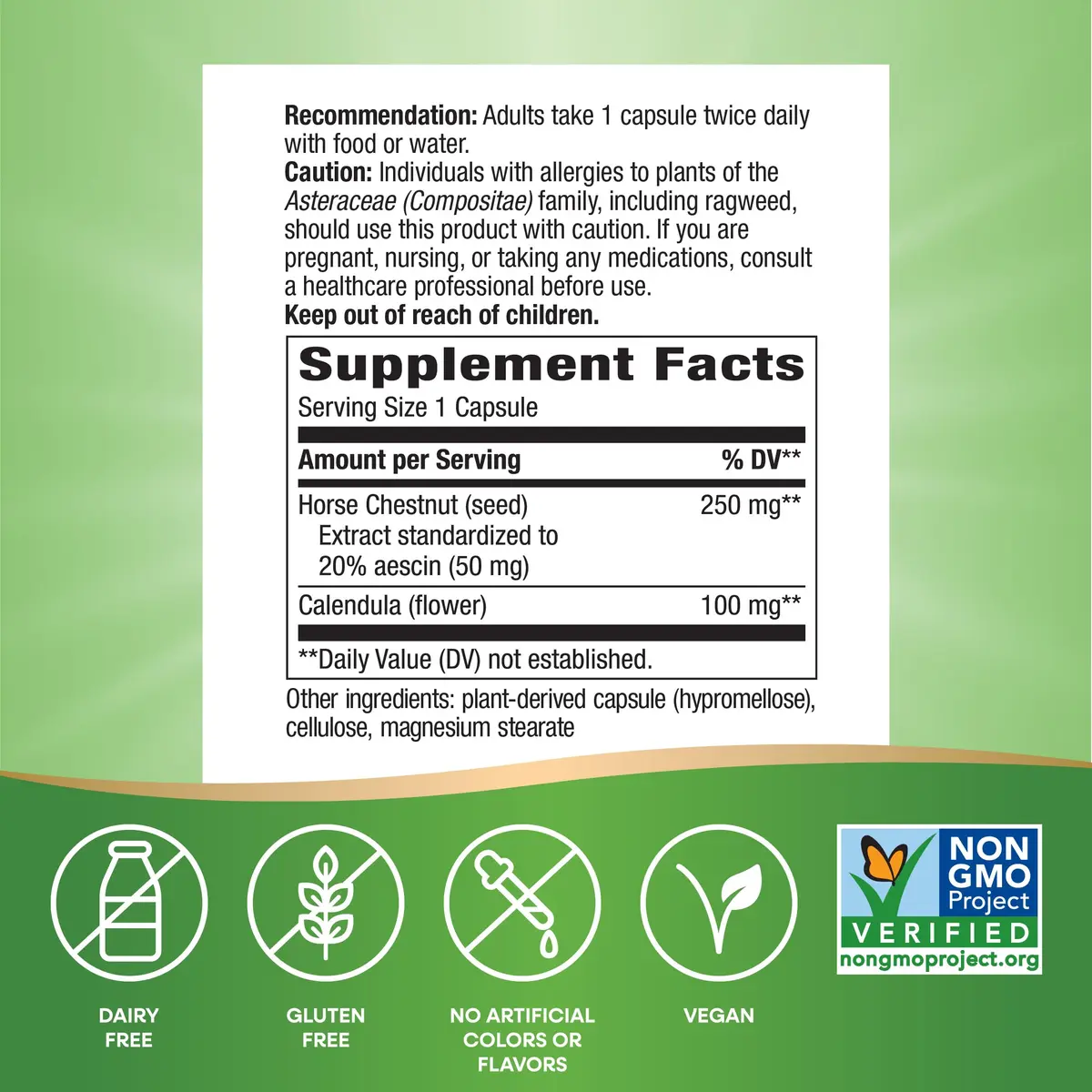 Nature's Way Horse Chestnut Extract Vegan Capsules 180 Count (90 Count Pack of 2) | Supports Healthy Leg Veins with 20% Aescin - view 5
