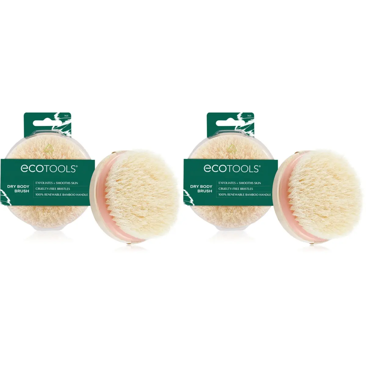 EcoTools Dry Body Brush, Vegan & Cruelty-Free | 2-Pack, Pink - main product image