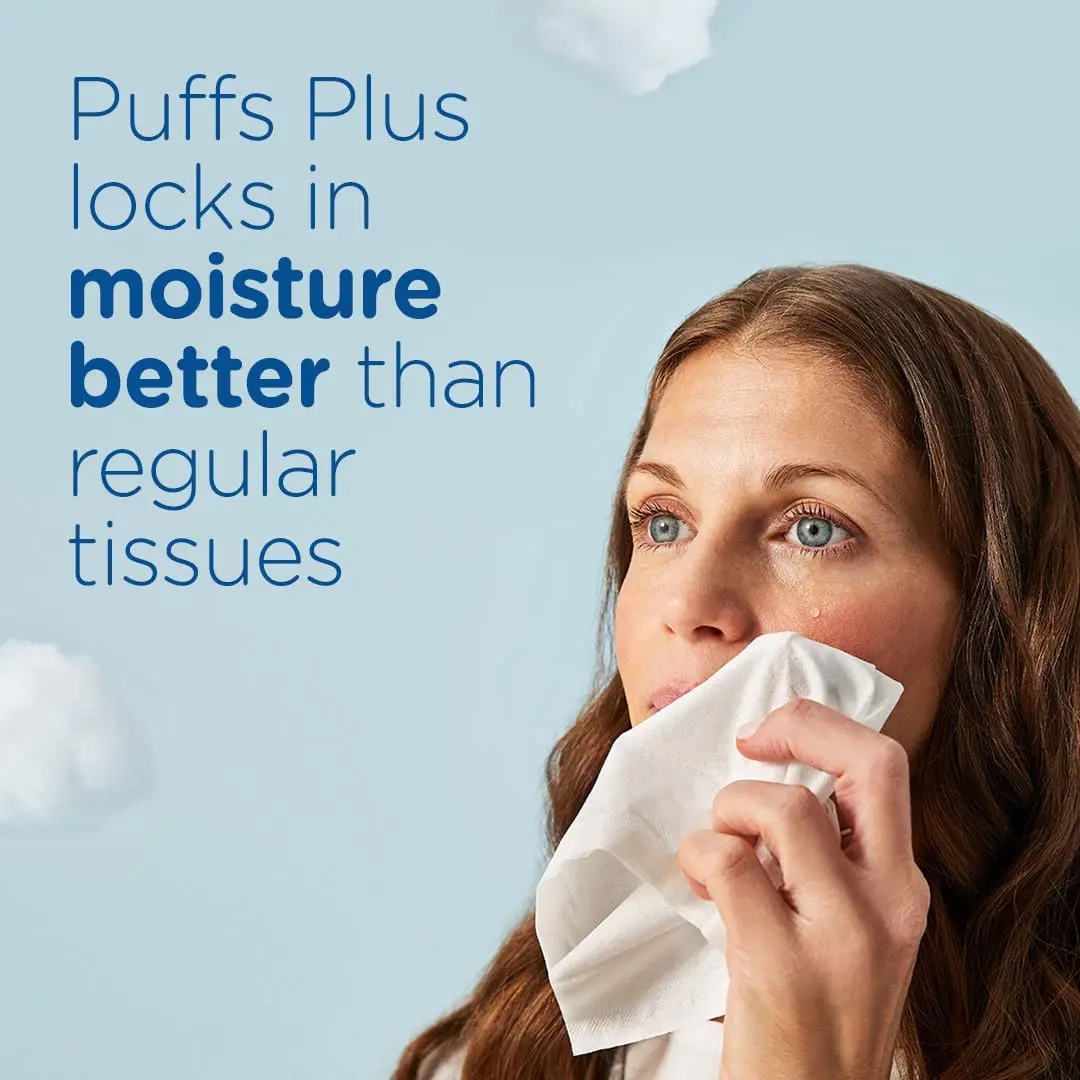 Puffs Plus Lotion Facial Tissues Family Box 124 Tissues x 4 | Dermatologist Tested for Sensitive Skin - view 8