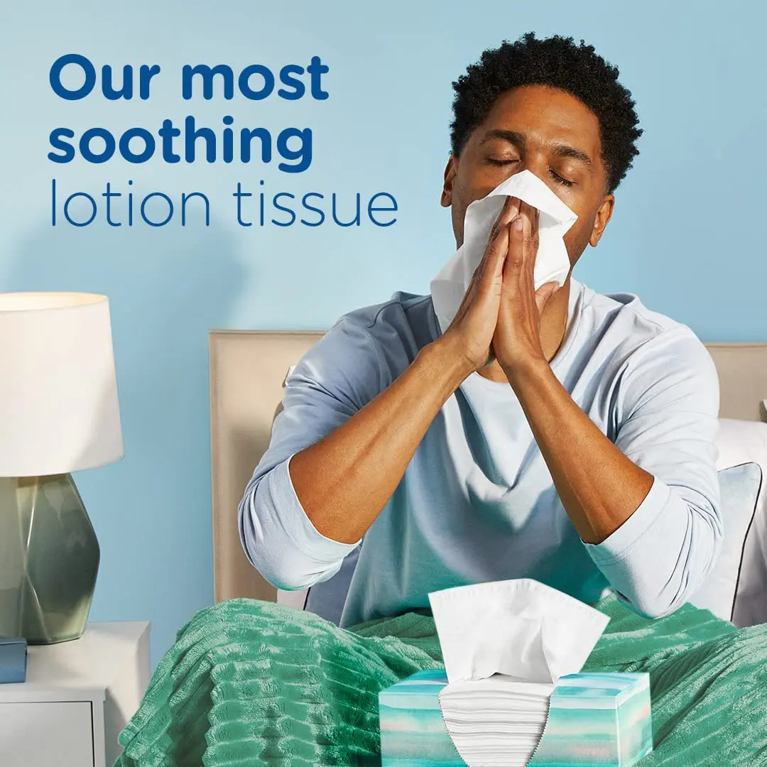 Puffs Plus Lotion Facial Tissues Family Box 124 Tissues x 4 | Dermatologist Tested for Sensitive Skin - view 4