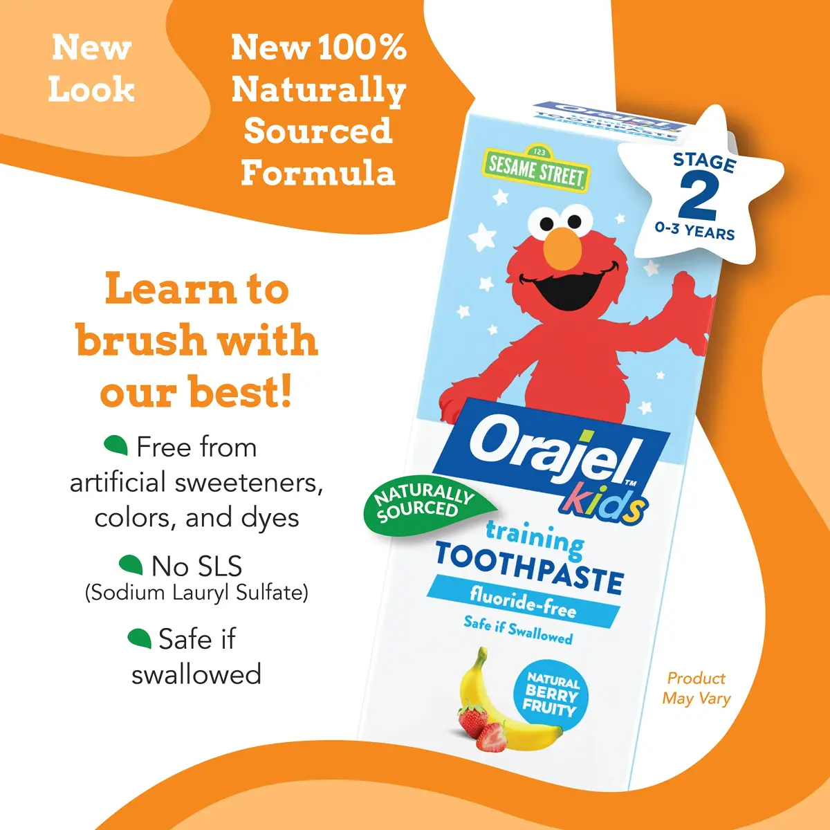 Orajel Kids Elmo Fluoride-Free Training Toothpaste 1.5oz (44ml) Tube | Pediatrician Recommended - view 2