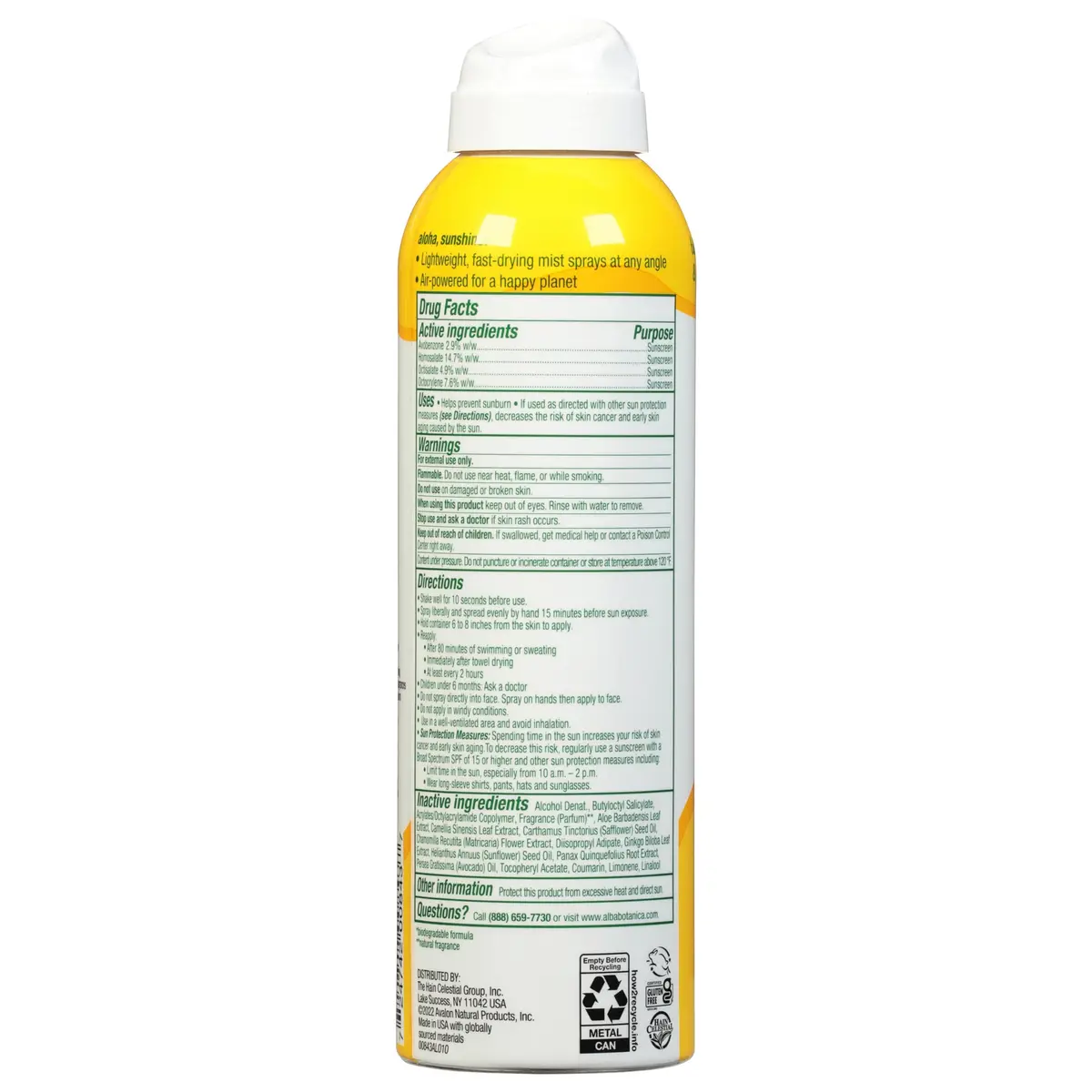 Alba Botanica Hawaiian Coconut SPF 50 Sunscreen Spray 312ml (10 fl. oz.) | Broad Spectrum UVA/UVB Protection - view 2