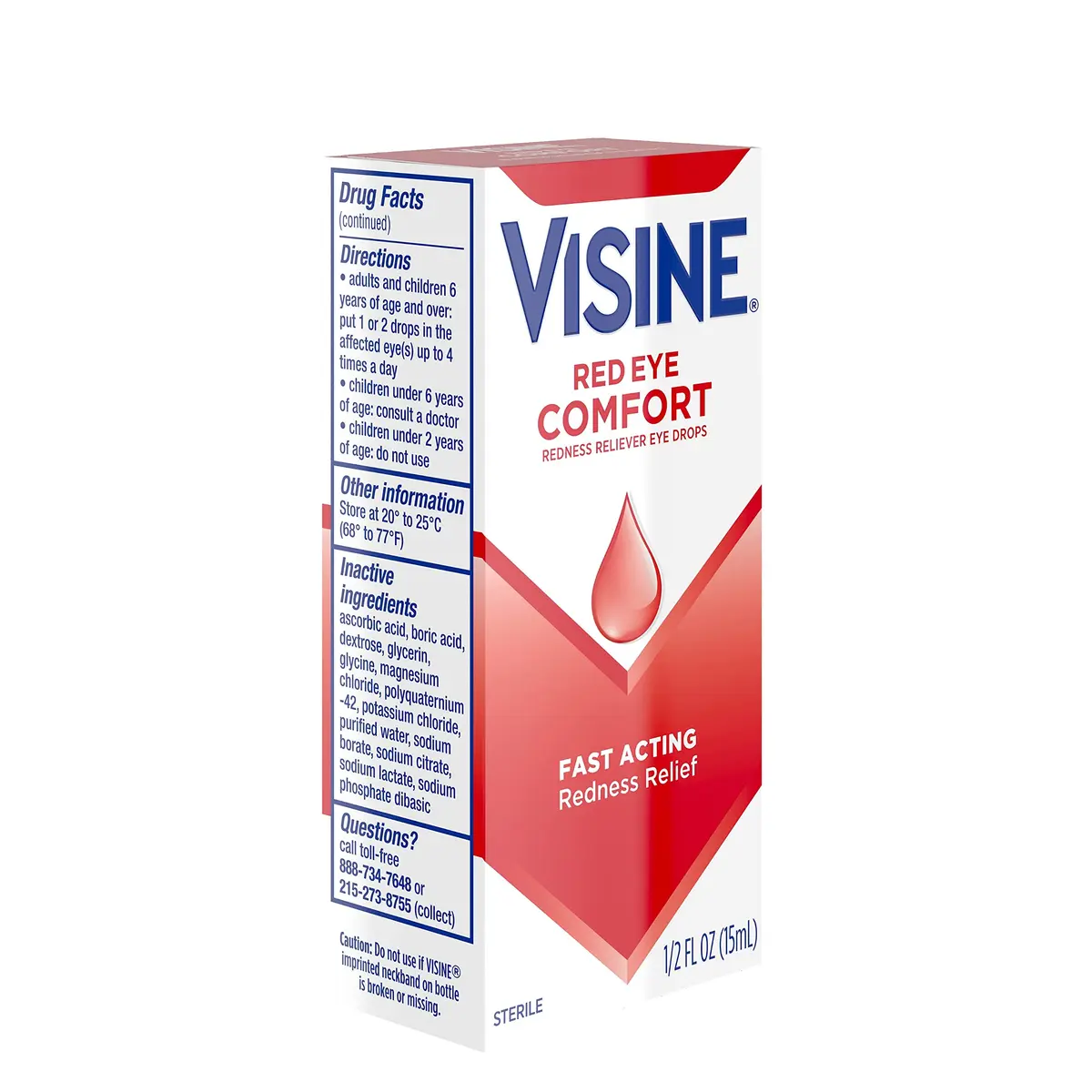 Visine Red Eye Comfort Redness Relief Eye Drops 2 Pack | Fast-Acting 0.05% Tetrahydrozoline for Minor Eye Irritation - view 8