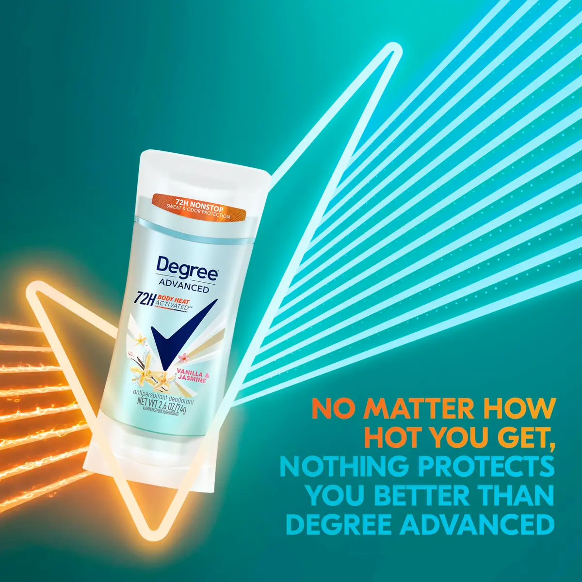 Degree Advanced Protection Antiperspirant Deodorant Vanilla & Jasmine 2.6 oz | 72-Hour Sweat & Odor Control - view 4