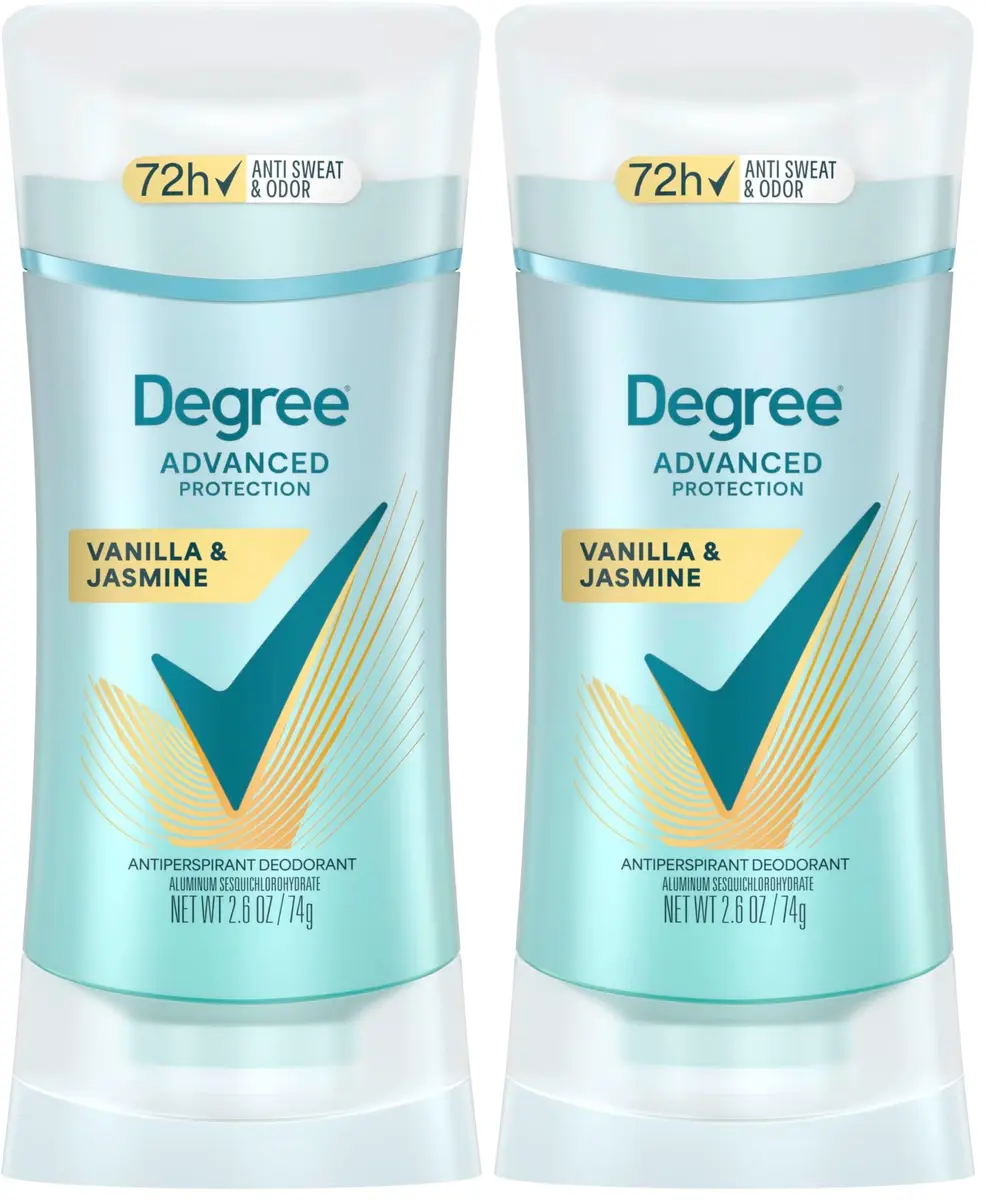 Degree Advanced Protection Antiperspirant Deodorant Vanilla & Jasmine 2.6 oz | 72-Hour Sweat & Odor Control - main product image