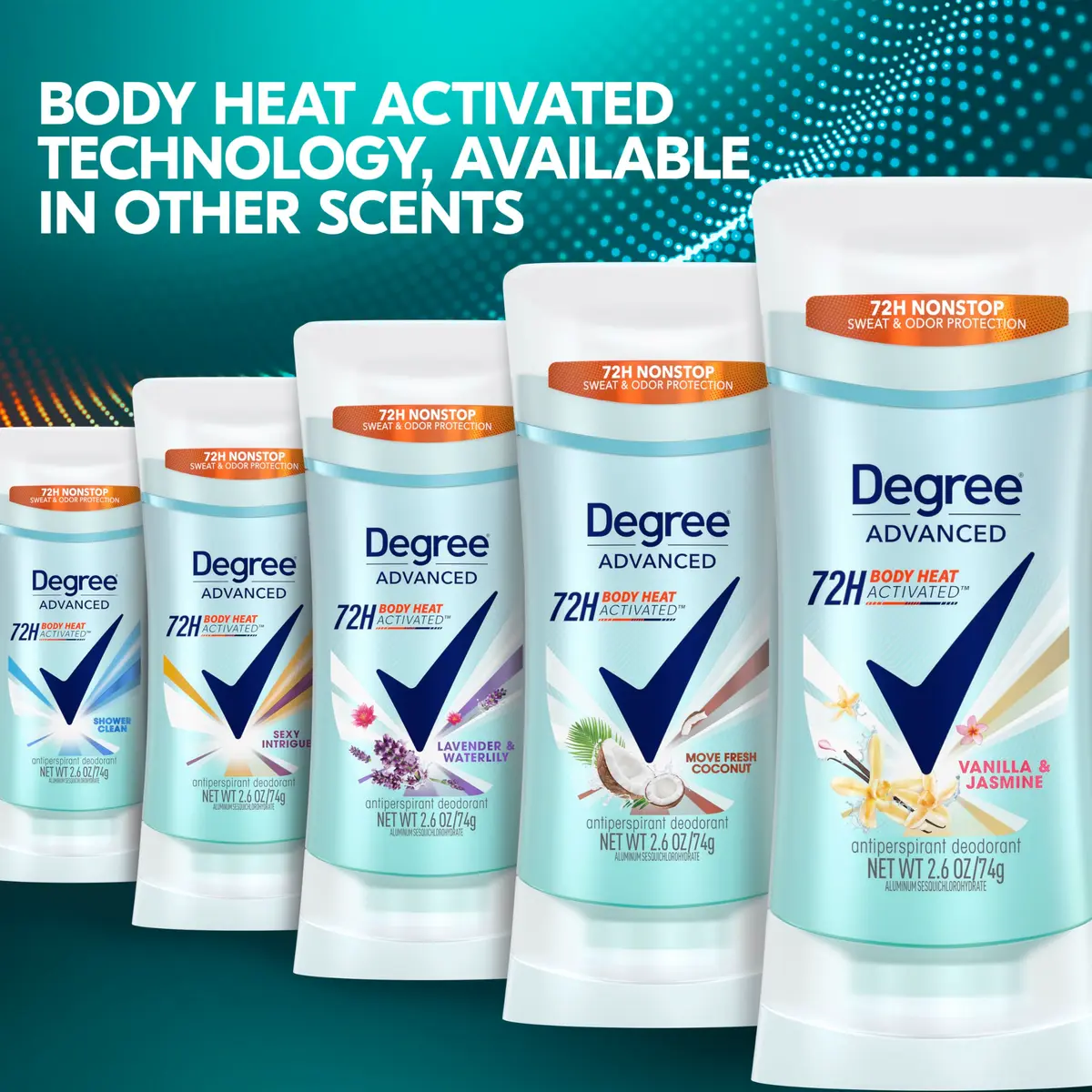 Degree Advanced Protection Antiperspirant Deodorant Vanilla & Jasmine 2.6 oz | 72-Hour Sweat & Odor Control - view 7