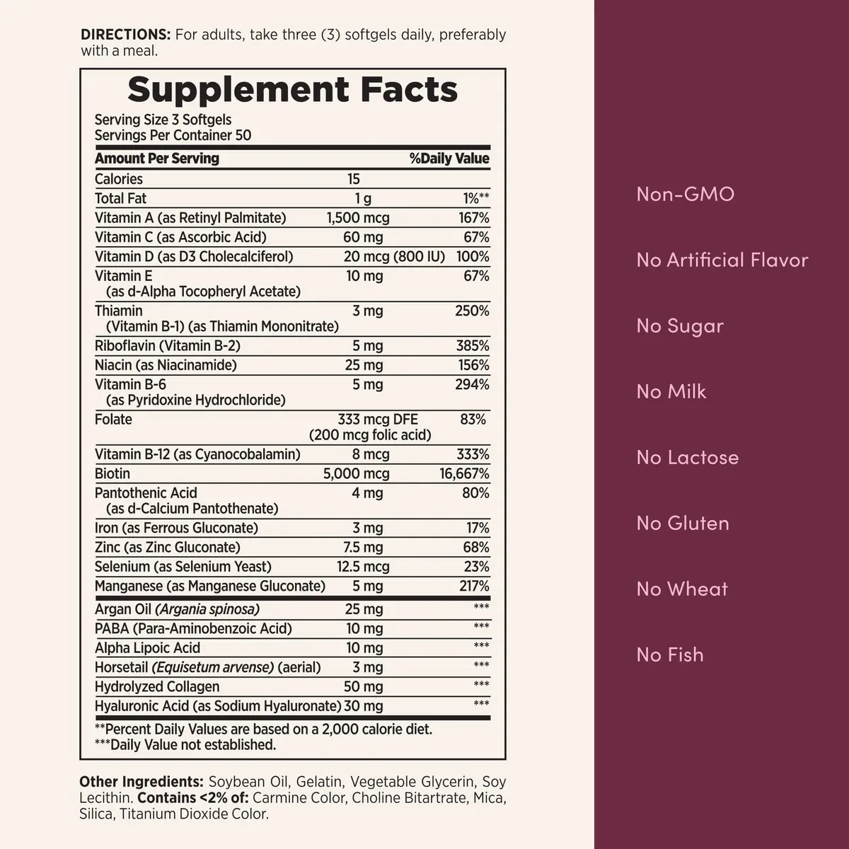 Nature's Bounty Advanced Hair, Skin & Nails Softgels 150 Count (Pack of 2) | Biotin & Hyaluronic Acid for Beauty Support - view 6
