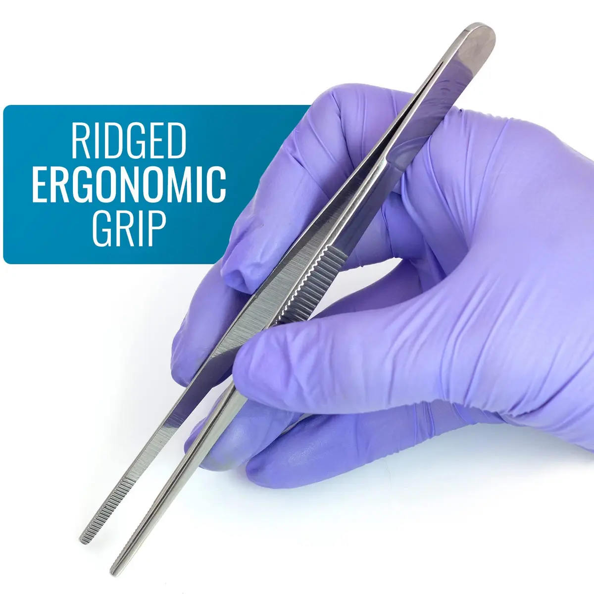 MABIS Surgical Tweezers and Dressing Forceps 5.5 inches | Serrated Stainless Steel for Precise Handling - view 5