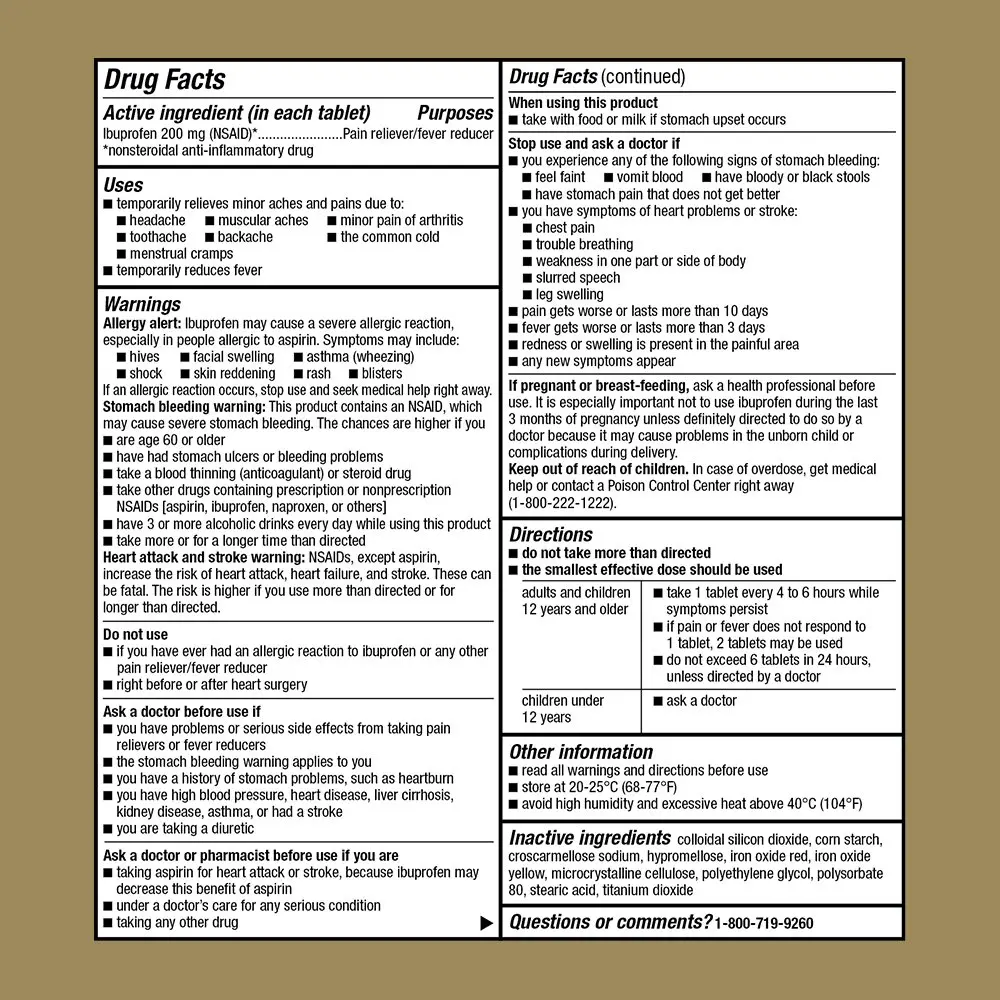 GoodSense Ibuprofen Tablets 200 mg | Fever & Pain Relief for Adults & Kids 12+ (500 Count Pack of 2) - view 4