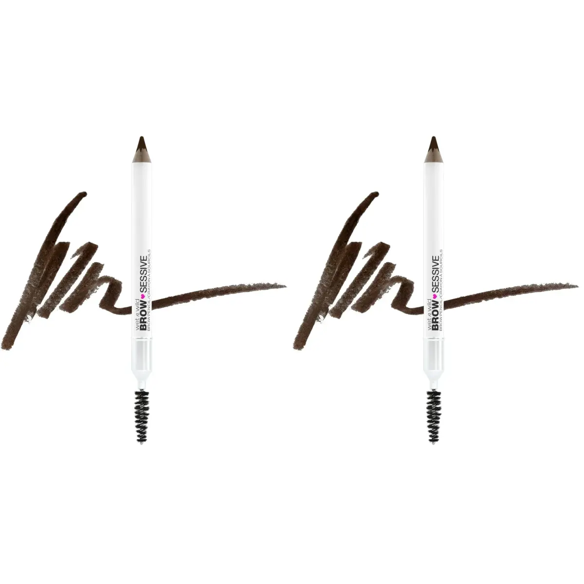 wet n wild Brow-Sessive Brow Pencil Dark Brown (Pack of 2) | Ultra-Precise Dual Ended Spoolie Brush - main product image