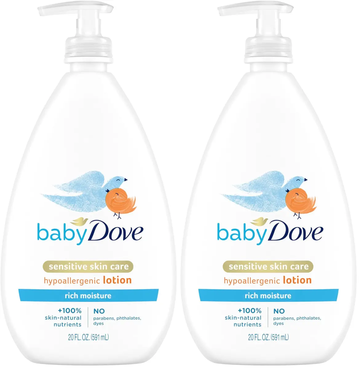 Baby Dove Sensitive Skin Care Body Lotion Rich Moisture 40 fl oz (1.18 L) | Hypoallergenic & Pediatrician Tested - main product image