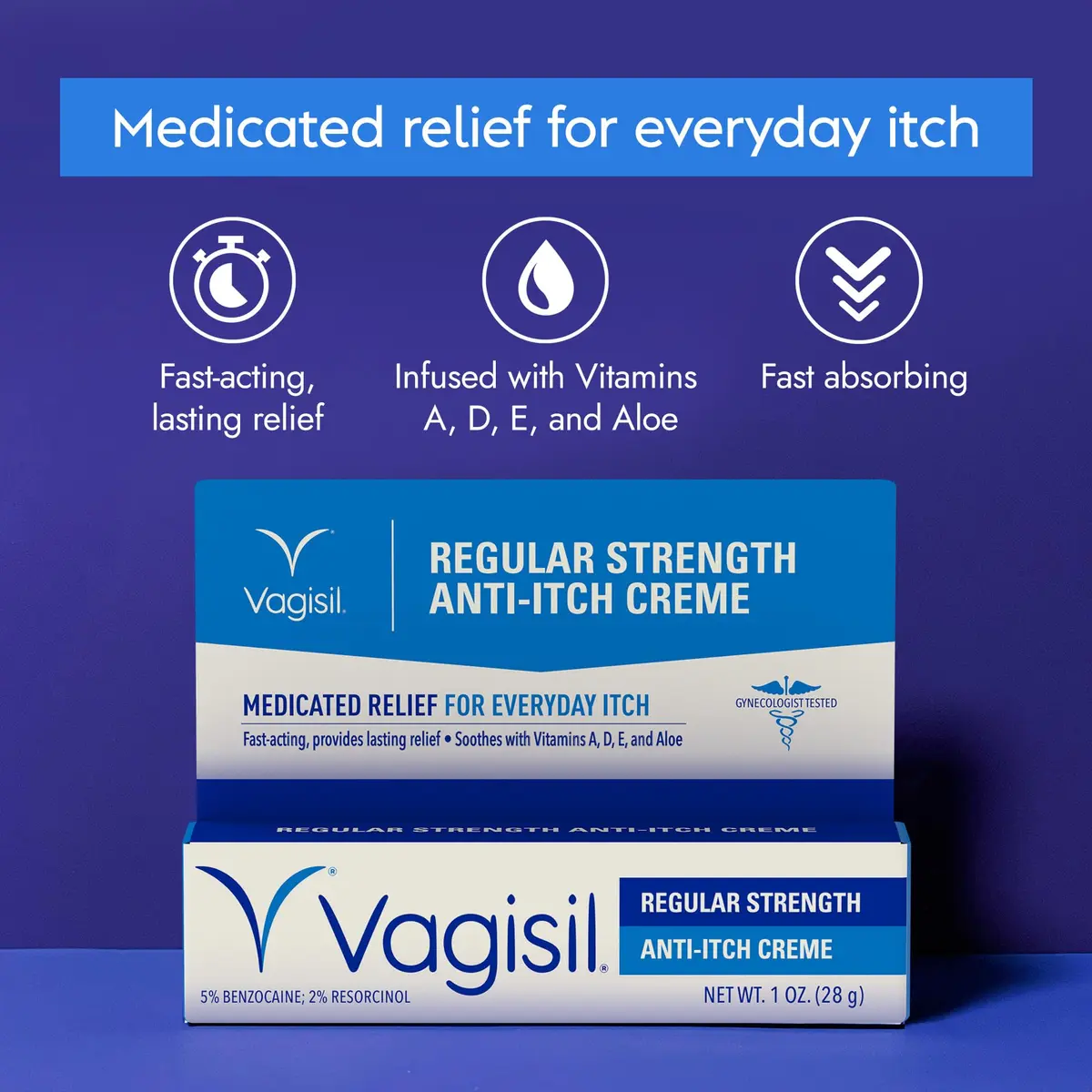 Vagisil Regular Strength Feminine Cream 1 oz | Fast-Relief & Moisturizer for Women - view 2
