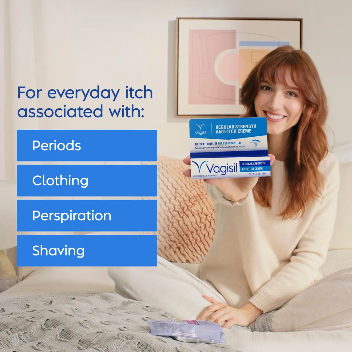 Vagisil Regular Strength Feminine Cream 1 oz | Fast-Relief & Moisturizer for Women - view 3