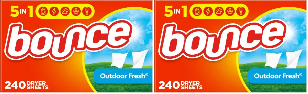 Bounce Outdoor Fresh Dryer Sheets 480 Count (2 Packs of 240) | Static Control & Wrinkle Reduction - main product image
