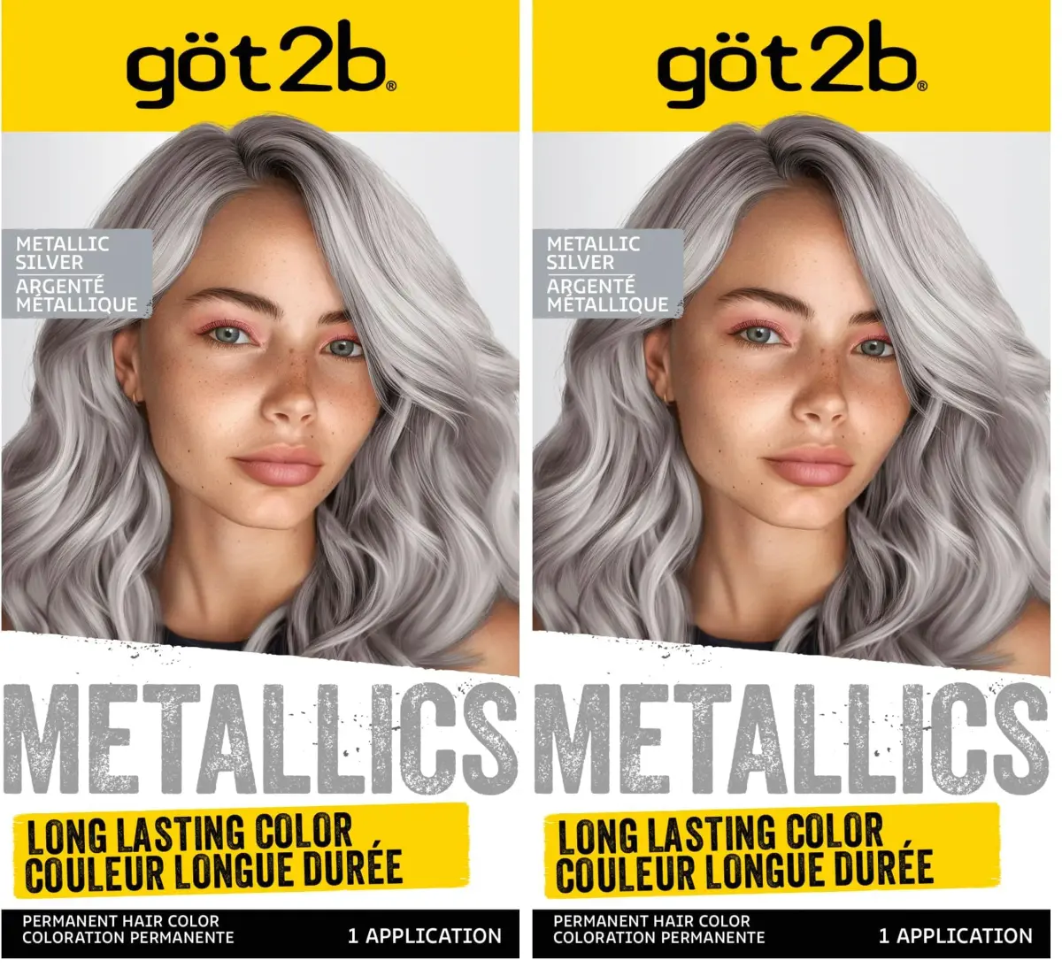 Got2B Metallics Permanent Hair Color M71 Metallic Silver Kit (2x50ml/1.69 Fl Oz) | Multi-Dimensional Metallic Shine - main product image