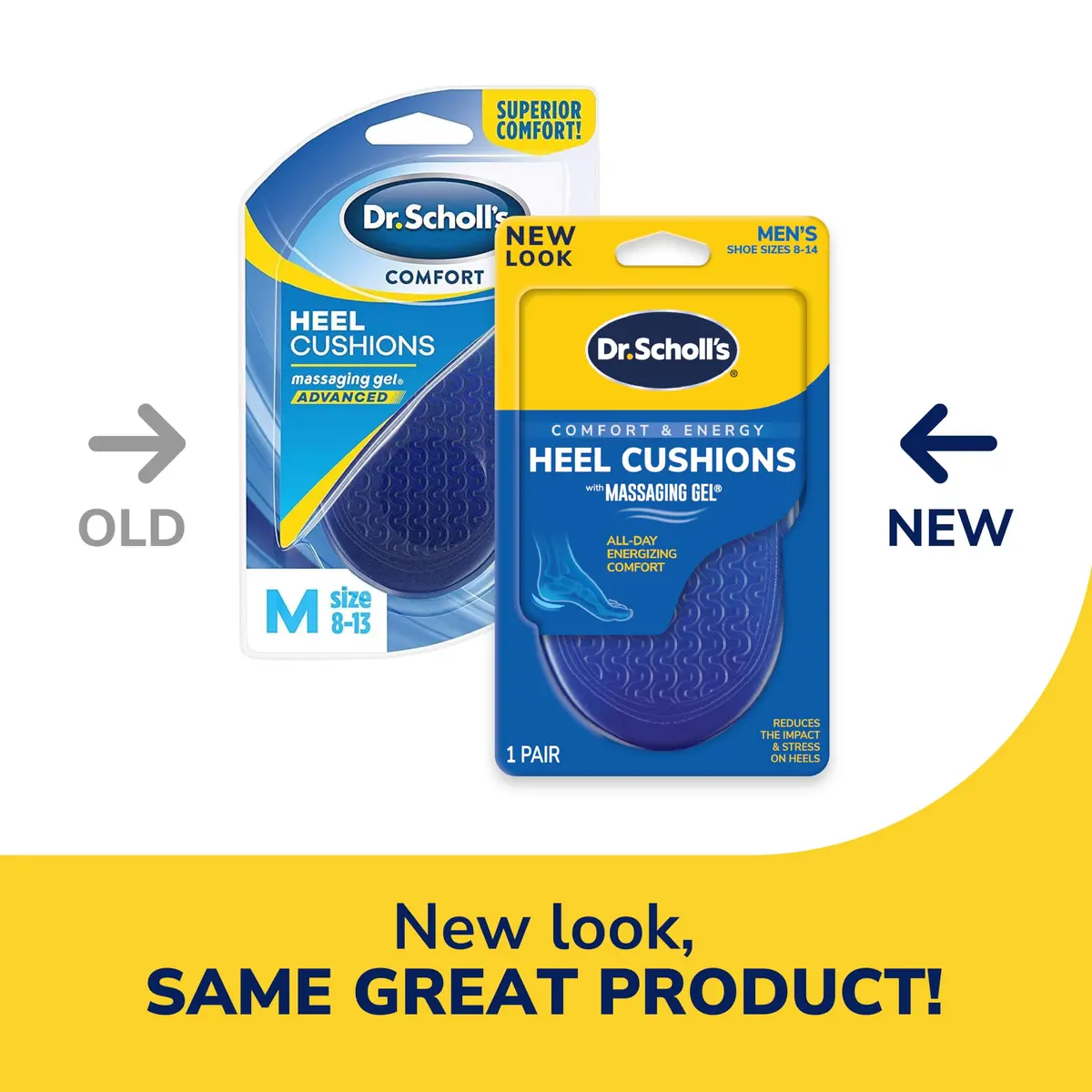 Dr. Scholl's Massaging Gel Heel Cushions for Men's 8-13 (Pack of 2) | All-Day Shock Absorption for Heel Pain Relief - view 2