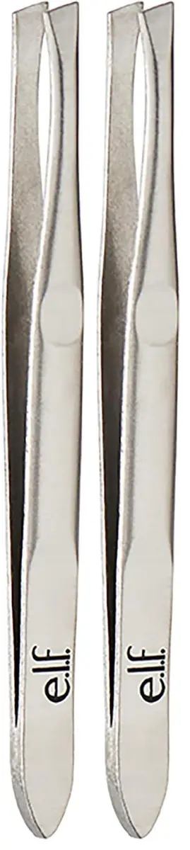 e.l.f. Slant Tweezer Stainless Steel | Accurate Hair Removal & Precise Shaping - main product image