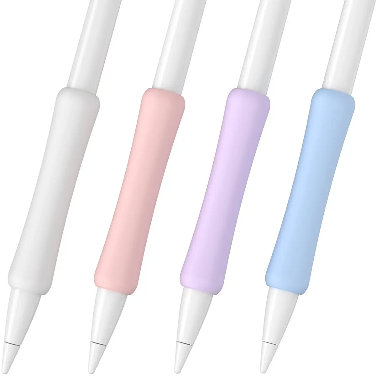 FAFALITHIC 4 Pack Silicone Grip for Apple Pencil 1st Gen, Pro, 2nd Gen, USB-C | White/Purple/Pink/Blue - main product image