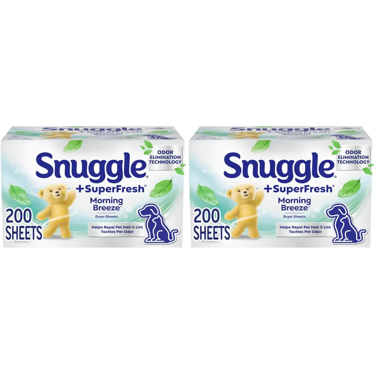 Snuggle Plus SuperFresh Fabric Softener Dryer Sheets Original Scent, 400 Count (200 Count x 2 Packs) - main product image