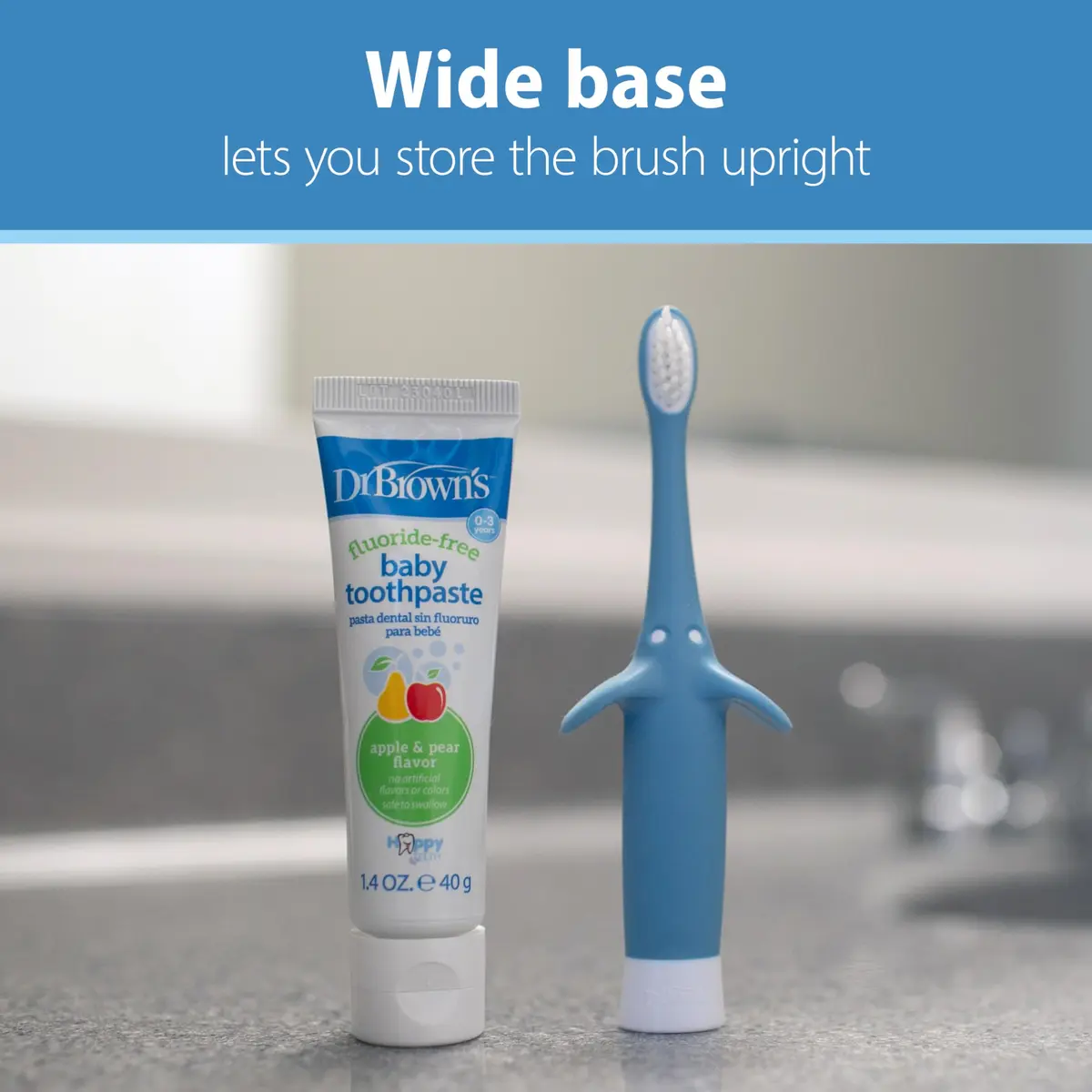 Dr. Brown's Infant-to-Toddler Toothbrush Soft Blue Elephant 2 Pack | BPA-Free Training Brush for Ages 0-3 Years - view 5