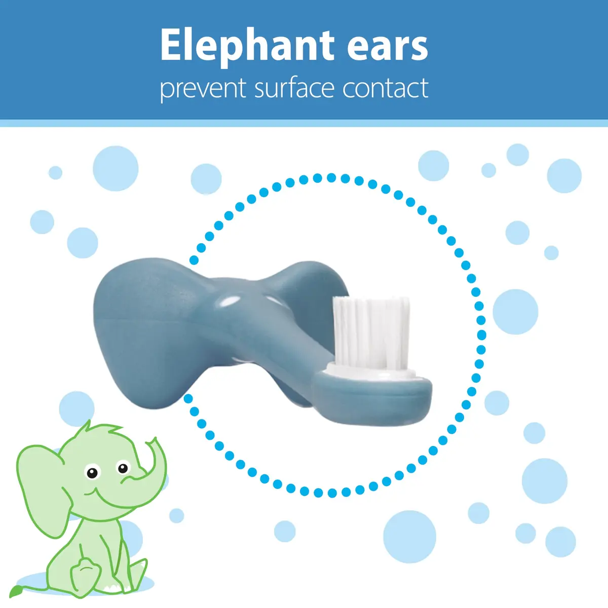 Dr. Brown's Infant-to-Toddler Toothbrush Soft Blue Elephant 2 Pack | BPA-Free Training Brush for Ages 0-3 Years - view 4
