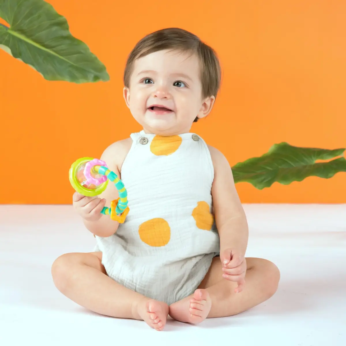 Bright Starts Grab & Spin Baby Rattle & Teether Toy, 2-Pack | BPA-Free Silicone for Ages 3+ Months - view 4