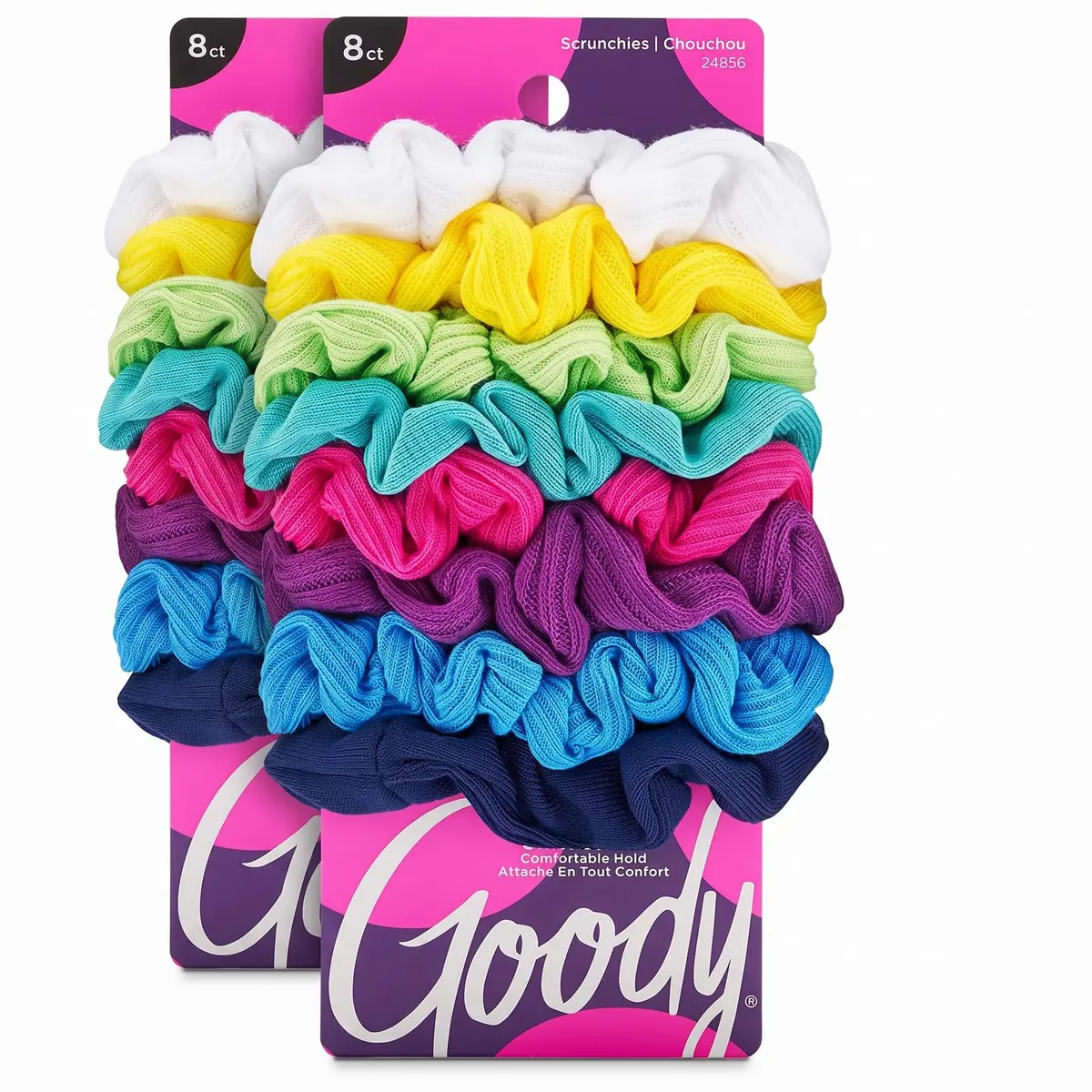 Goody Hair Scrunchie 8 Count Assorted Rainbow | Ouchless, All Hair Types, For Women & Men - main product image