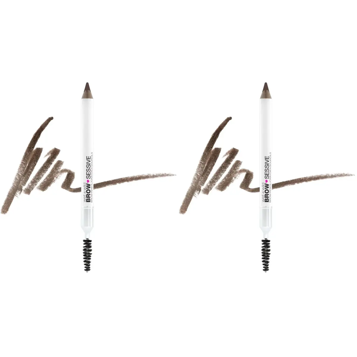 wet n wild Brow Pencil, Medium Brown | Ultra-Precise Dual-Ended Spoolie | 2 Pencils | Buildable Formula - main product image