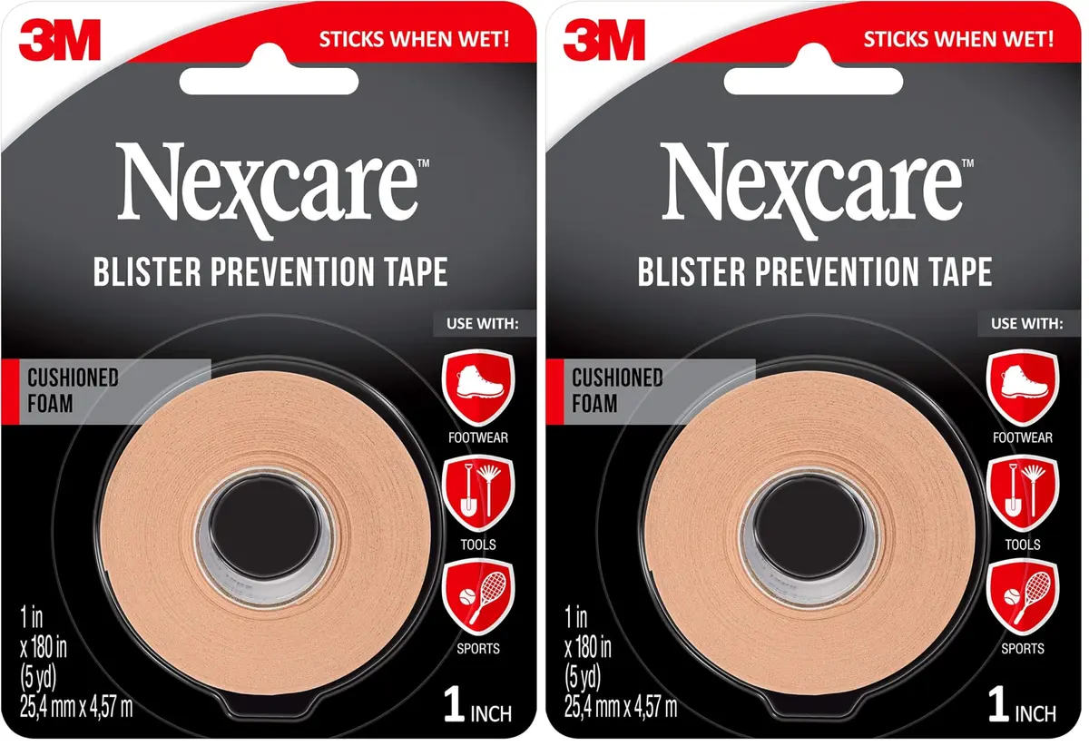 Nexcare Blister Prevention Tape Waterproof Foam Medical Tape 1 in x 5 yds | Cushioned, Breathable & Sweat-Resistant - main product image