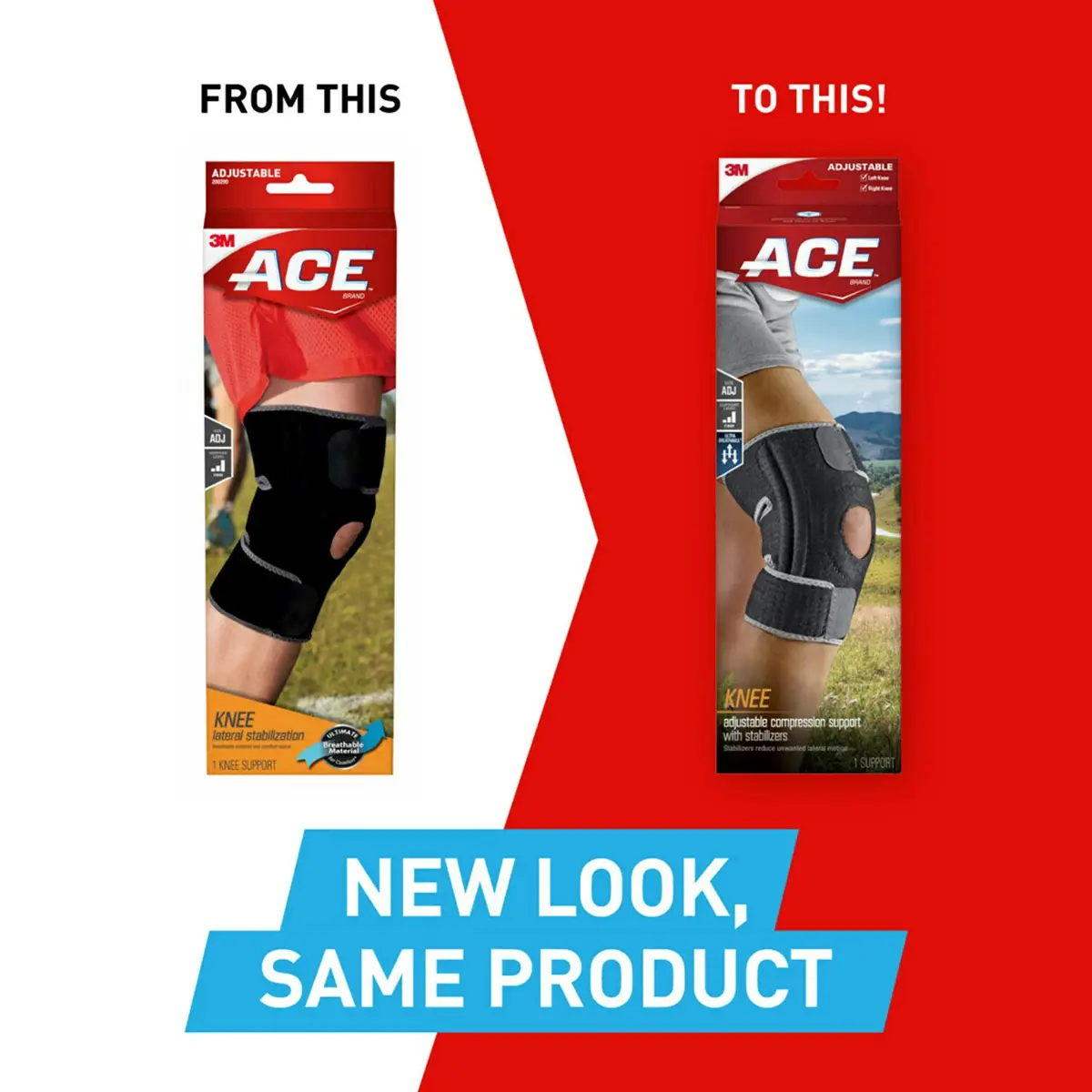 ACE Brand Adjustable Knee Brace with Side Stabilizers & Compression, Pack of 2 | FDA Approved Orthopedic Brace for Arthritis & Painful Joints - view 5