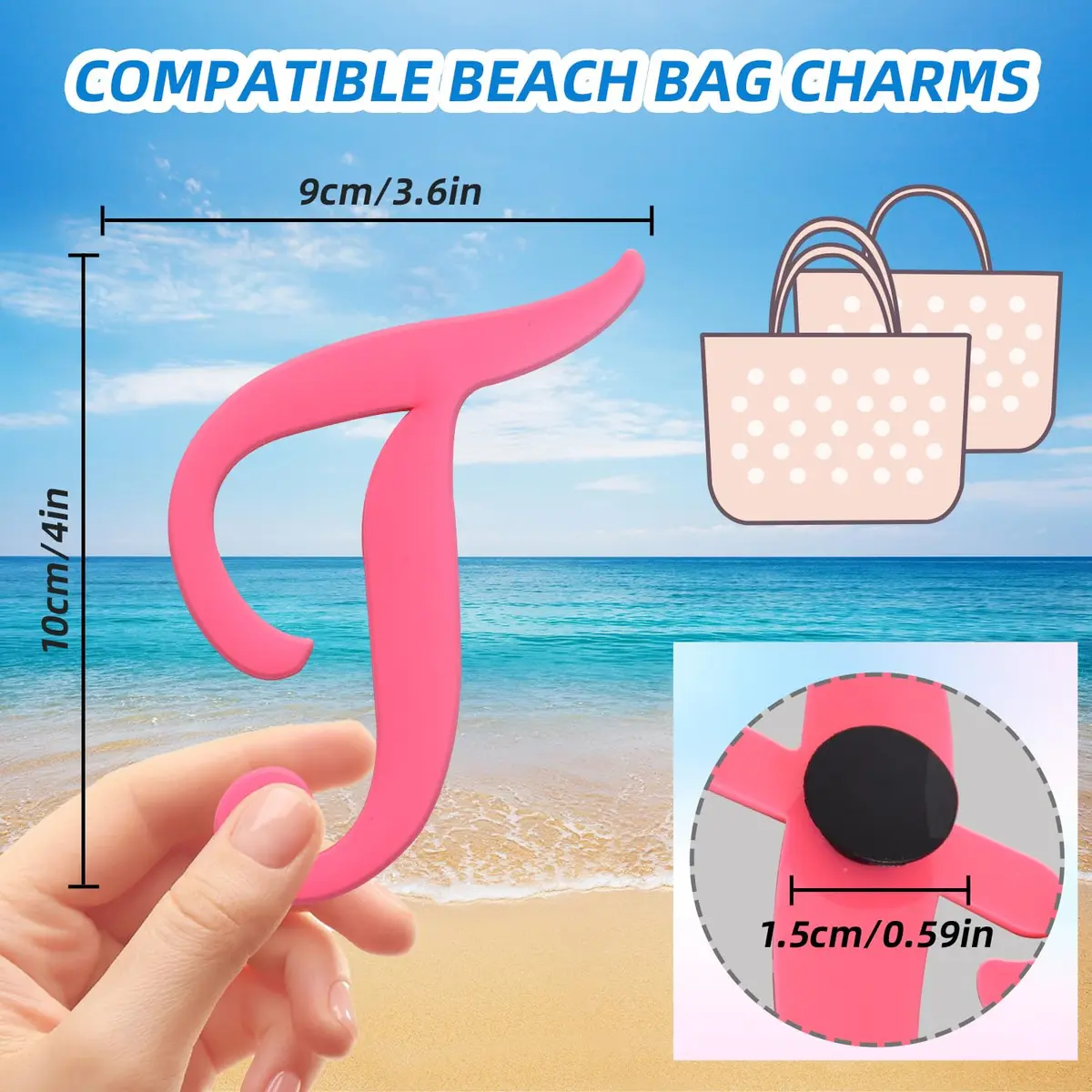 CTOHN Pink Letter Charm for Bogg Bag | Alphabet Insert Accessory (1 pc) - view 2