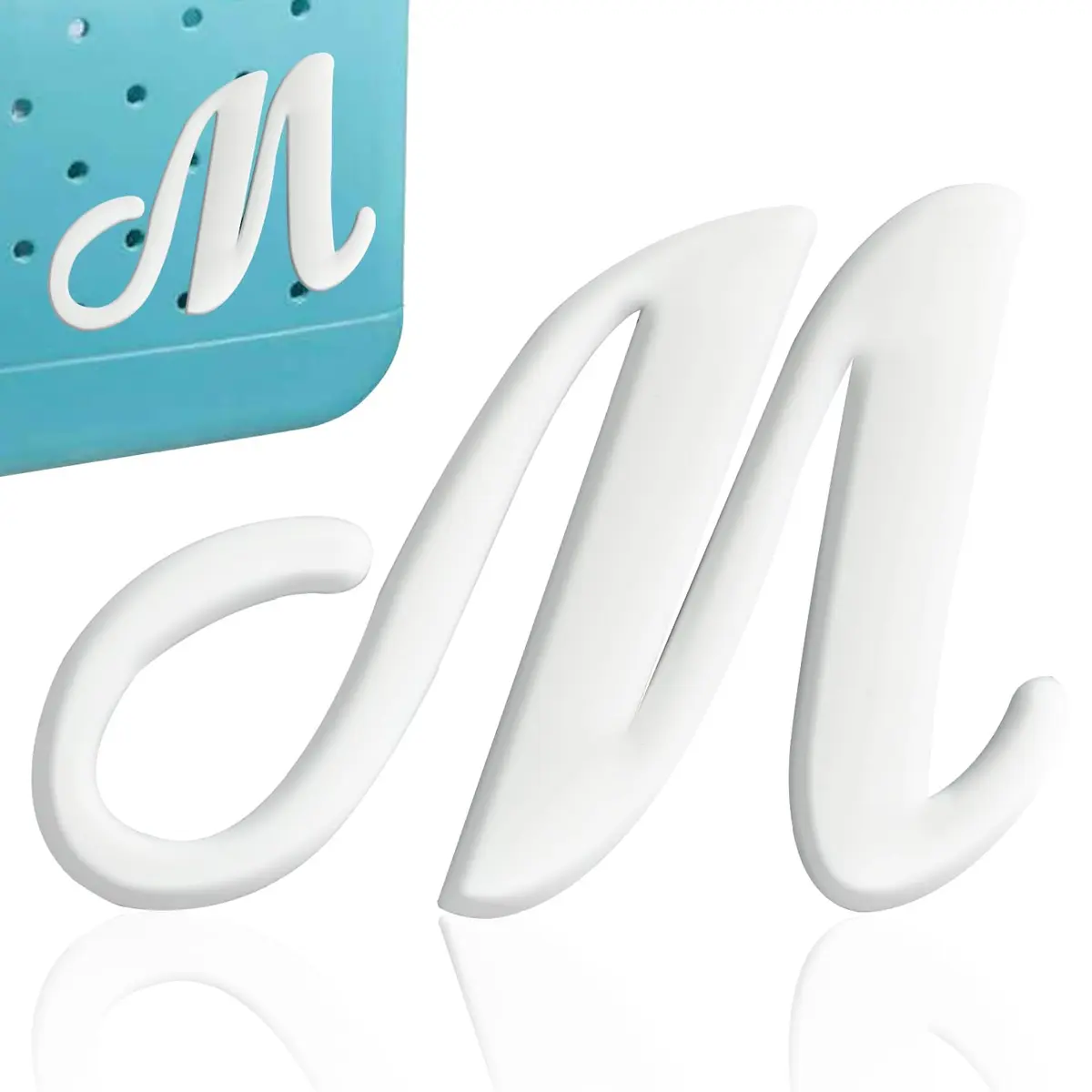 CTOHN Letter Charms for Bogg Bag, Alphabet Lettering Accessories (White, M) | Personalized Bag Decor - main product image