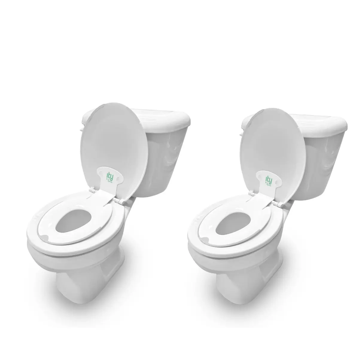 Ingenuity Flip & Sit Potty Seat 2pk (White) | Attaches to Adult Toilet Seat for Easy Potty Training - main product image