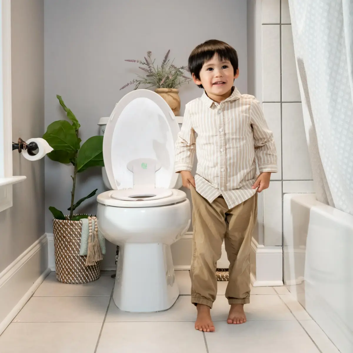 Ingenuity Flip & Sit Potty Seat 2pk (White) | Attaches to Adult Toilet Seat for Easy Potty Training - view 7