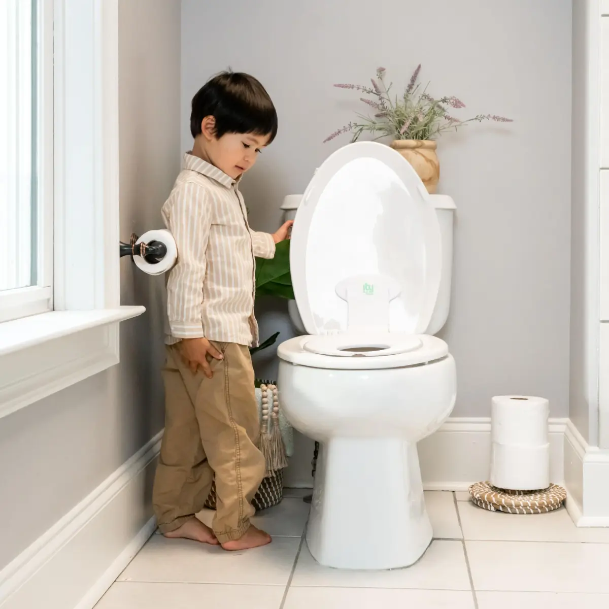 Ingenuity Flip & Sit Potty Seat 2pk (White) | Attaches to Adult Toilet Seat for Easy Potty Training - view 8