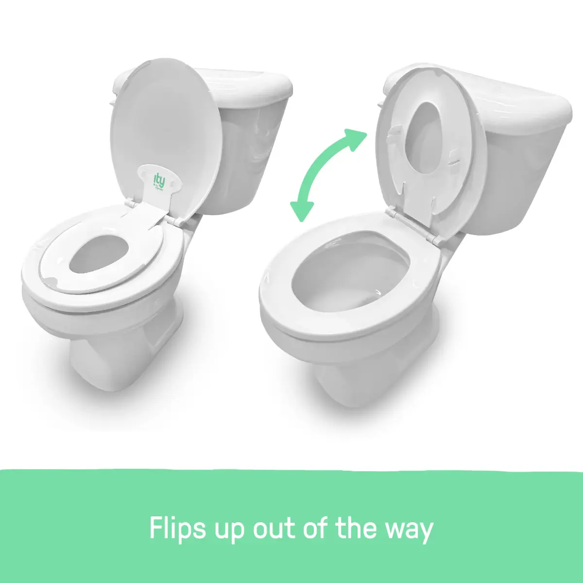 Ingenuity Flip & Sit Potty Seat 2pk (White) | Attaches to Adult Toilet Seat for Easy Potty Training - view 3