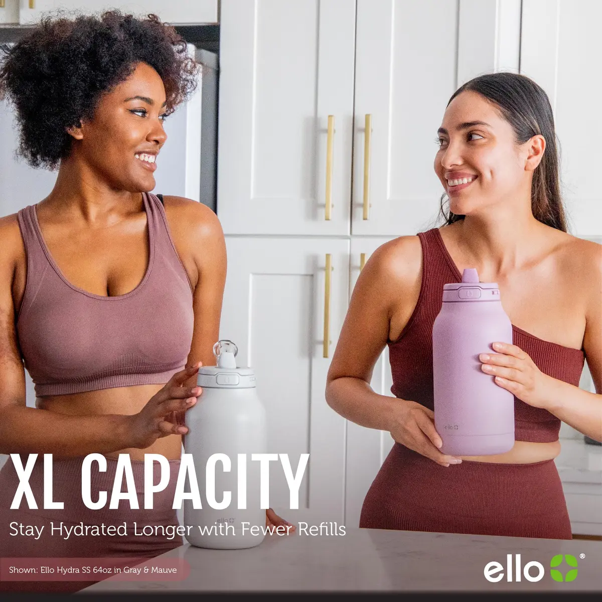 Ello Hydra 64oz Half Gallon Vacuum Insulated Stainless Steel Jug, Cream | Leak-Proof, 40+ Hour Cold Retention - view 7