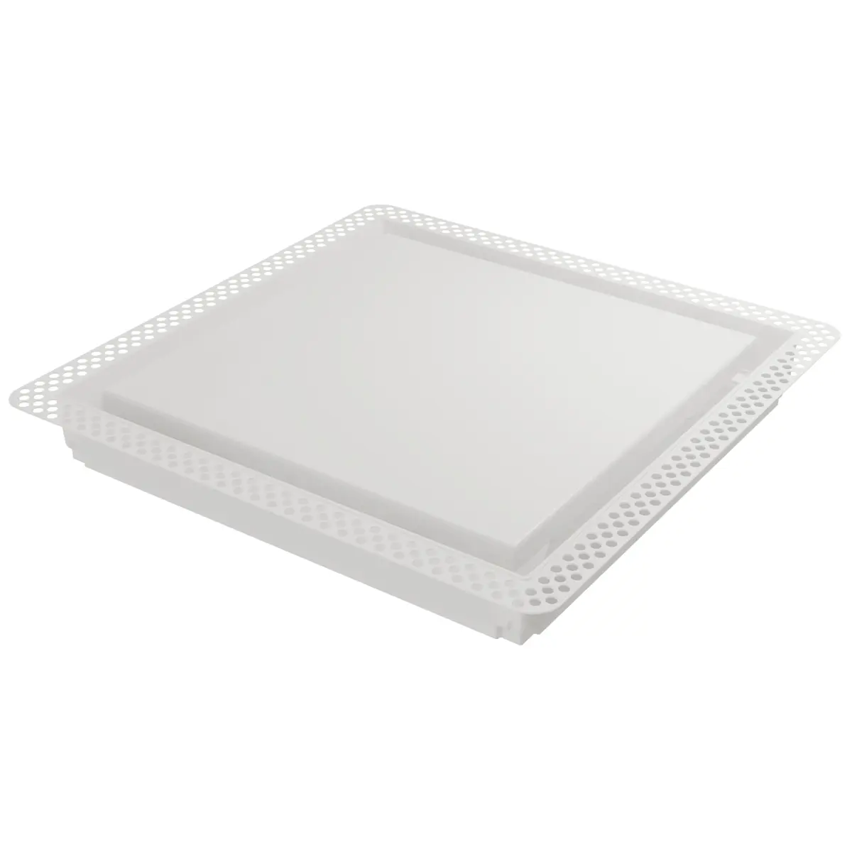 Fittes White Building Material | ABS Plastic Exhaust Fan Cover, 14.25x14.25" | Seamless Wall/Ceiling Fit - main product image