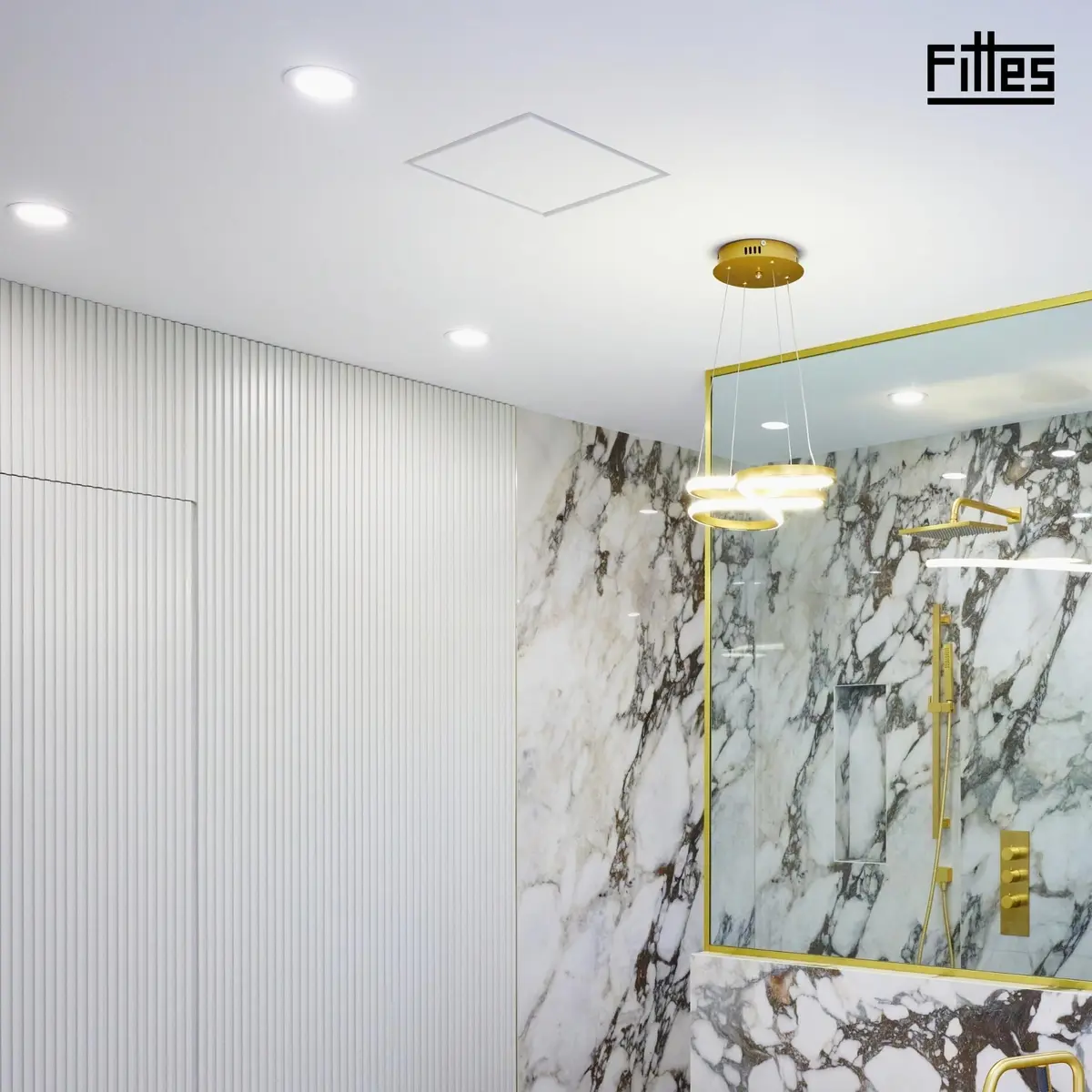 Fittes White Building Material | ABS Plastic Exhaust Fan Cover, 14.25x14.25" | Seamless Wall/Ceiling Fit - view 8