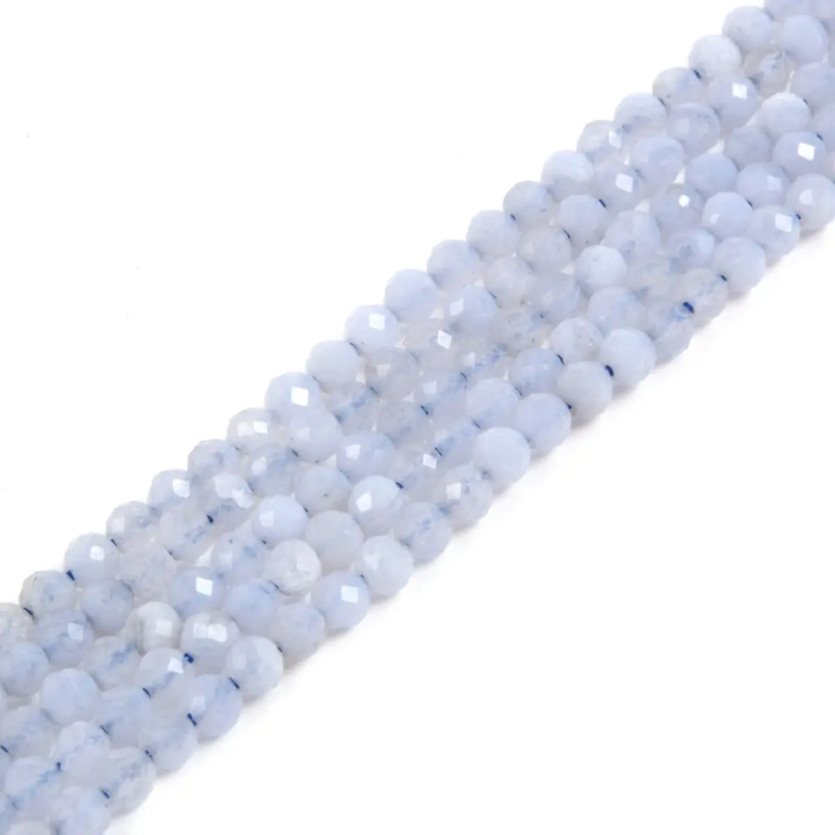 Justinstones 3mm Blue Chalcedony Faceted Gemstone Beads Strand 15.5-16" | Natural Chakra Healing Jewelry - main product image