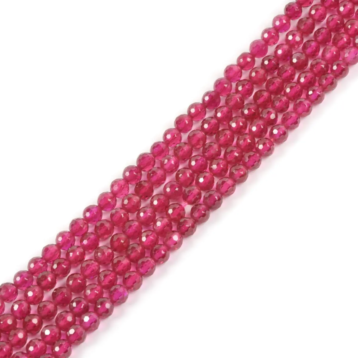 Justinstones Lab Created Red Corundum Faceted Gemstone Round Loose Beads Strand 3mm-4mm | DIY Jewelry Making - main product image