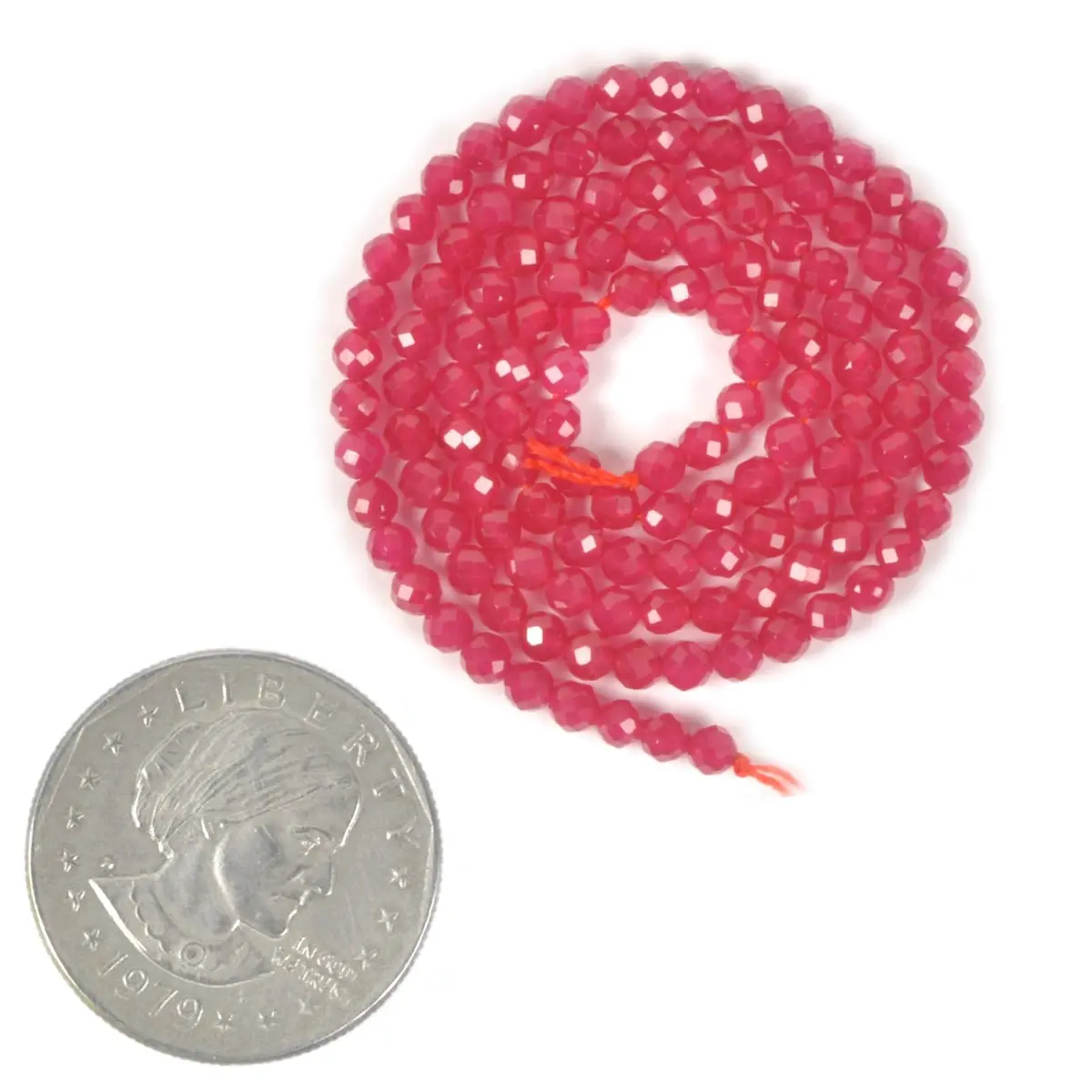 Justinstones Lab Created Red Corundum Faceted Gemstone Round Loose Beads Strand 3mm-4mm | DIY Jewelry Making - view 3