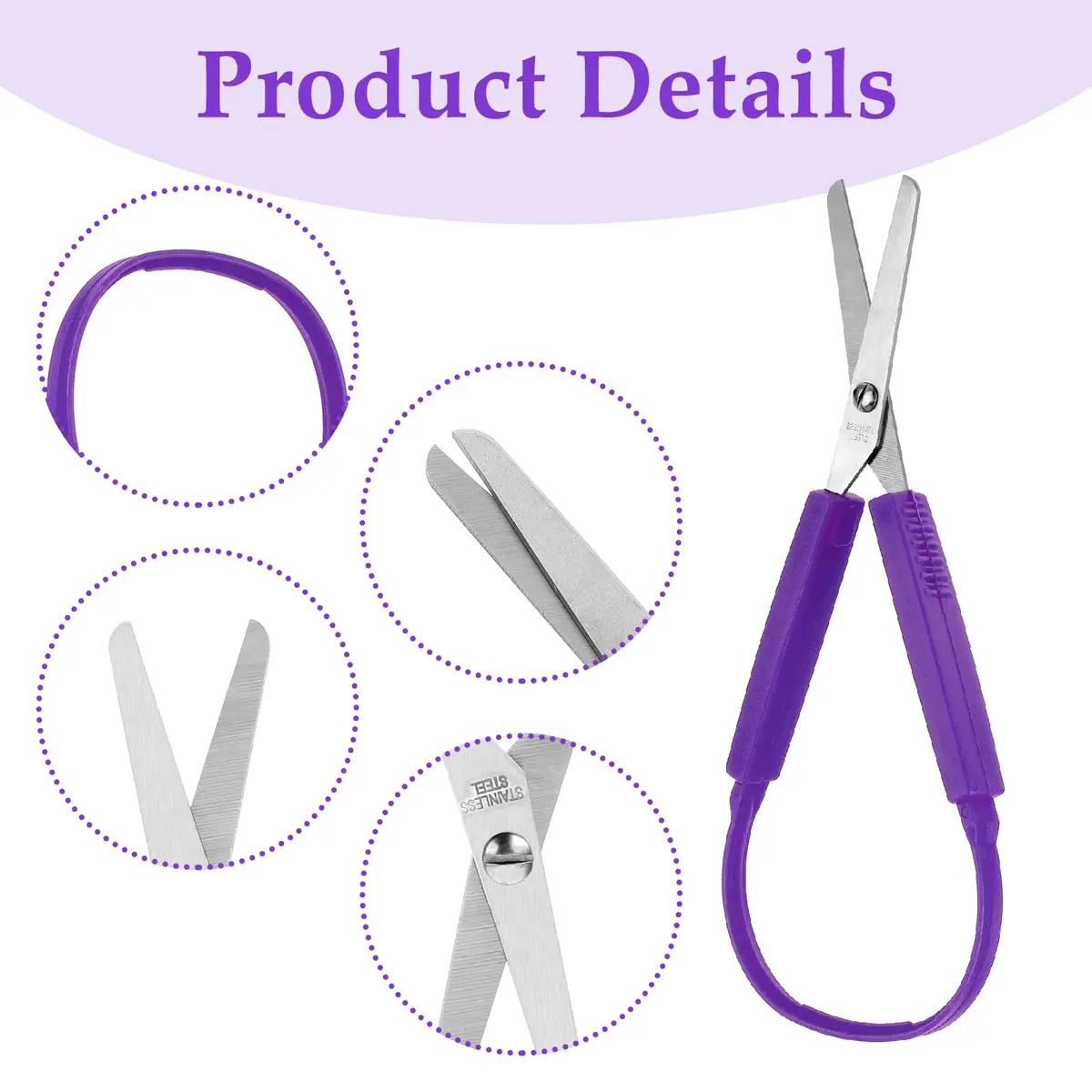 Yolev Loop Scissors 3Pcs | Safe, Ambidextrous Kids Craft Scissors 14cm - view 3