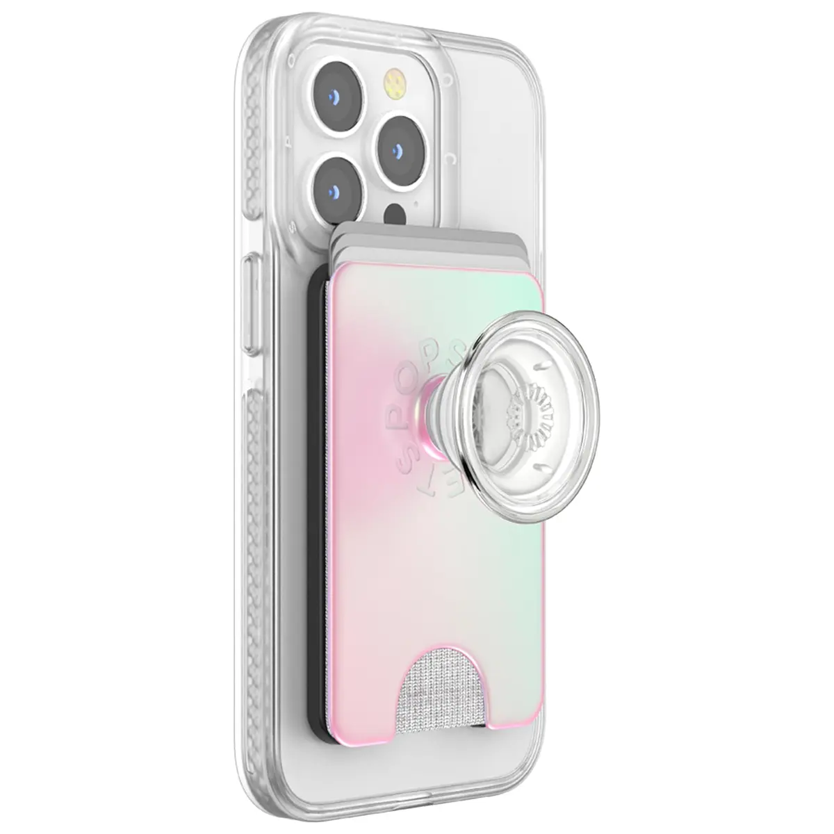 PopSockets Phone Wallet for MagSafe with Grip- Mermaid Pink | Slim Magnetic Wallet with Card Holder - main product image