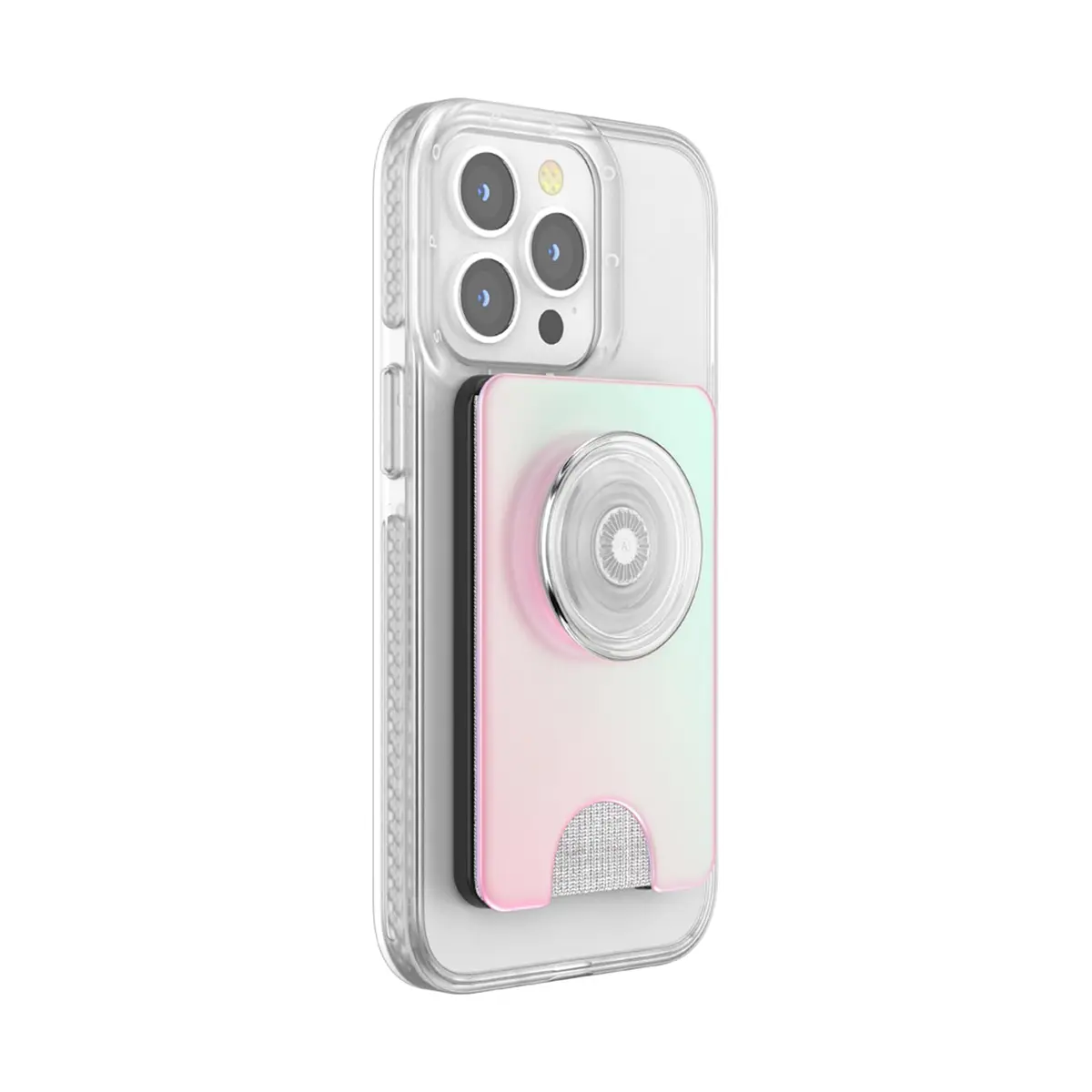 PopSockets Phone Wallet for MagSafe with Grip- Mermaid Pink | Slim Magnetic Wallet with Card Holder - view 2