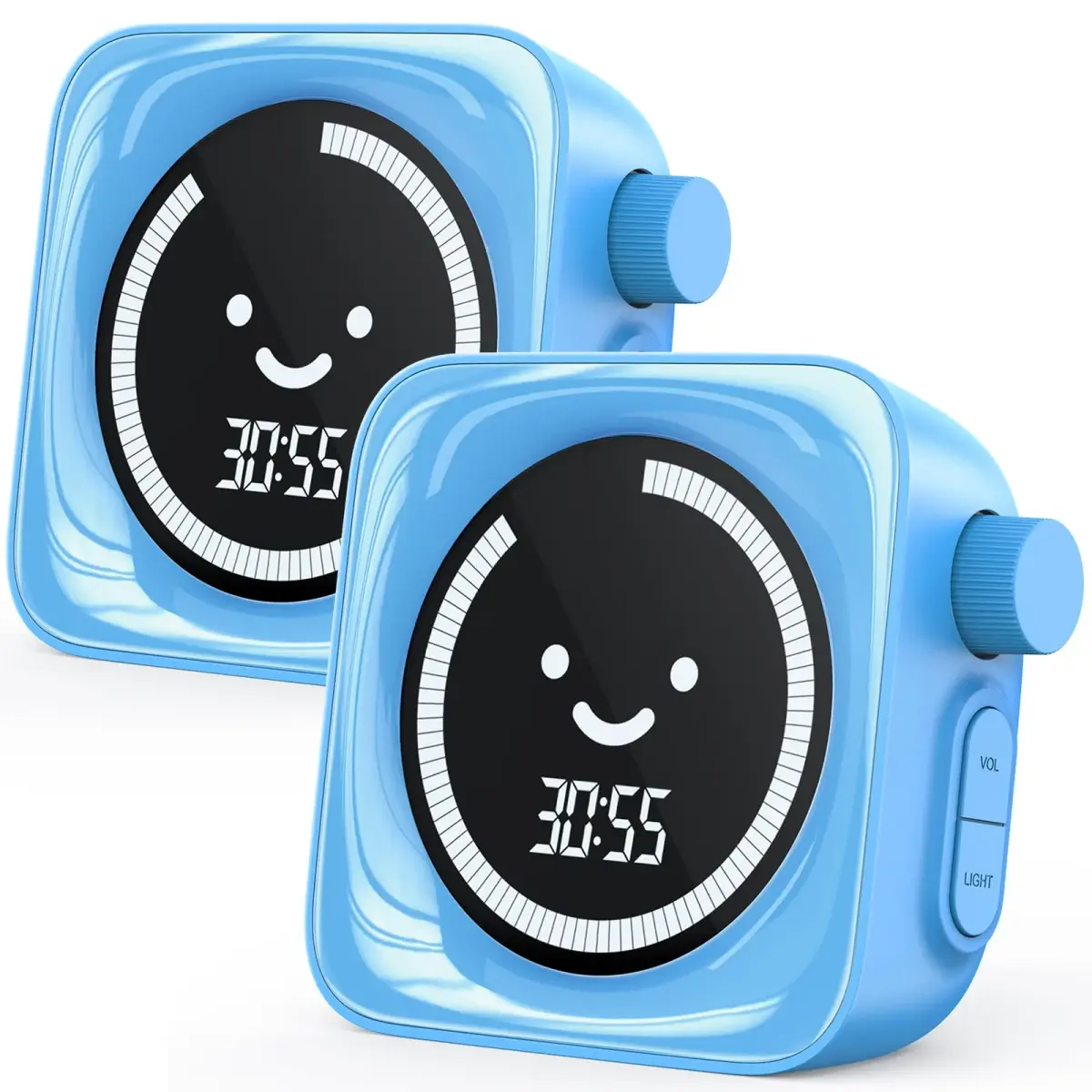 HAUKINIX Visual Countdown Timer for Kids, 2 Pack Blue, 99 Min Max | Fun Time Management Tool for Study & Play - main product image